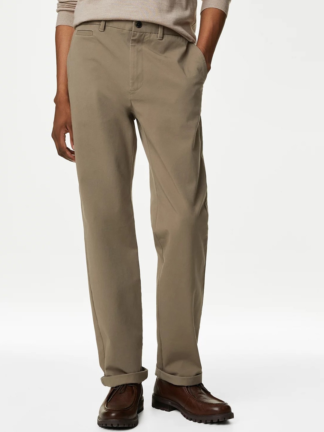 

Marks & Spencer Men Cotton Chinos, Brown