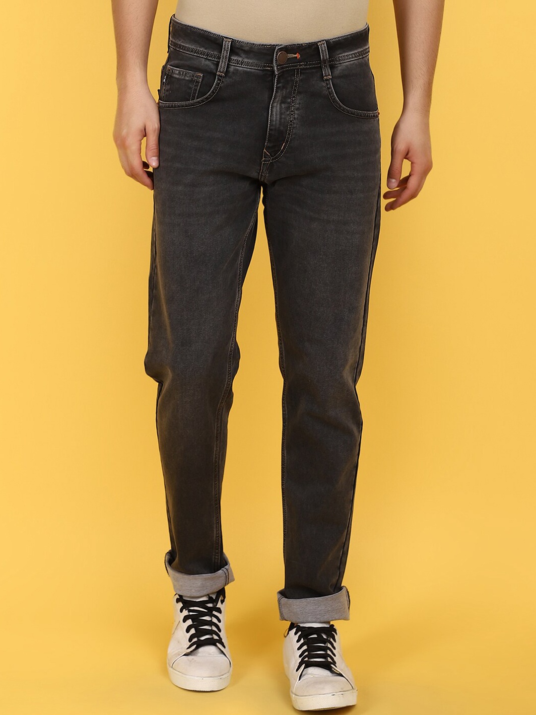 

V-Mart Men Slim Fit Light Fade Jeans, Grey
