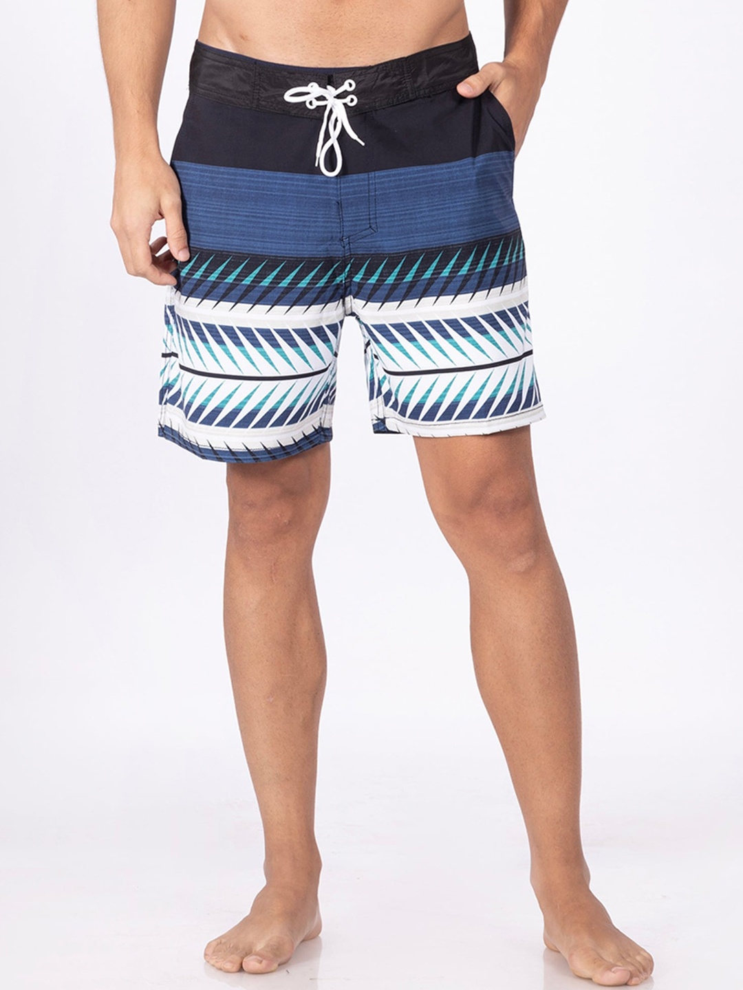 

DIMEH Men Mid-Rise Quick-Dry Swim Shorts, Black