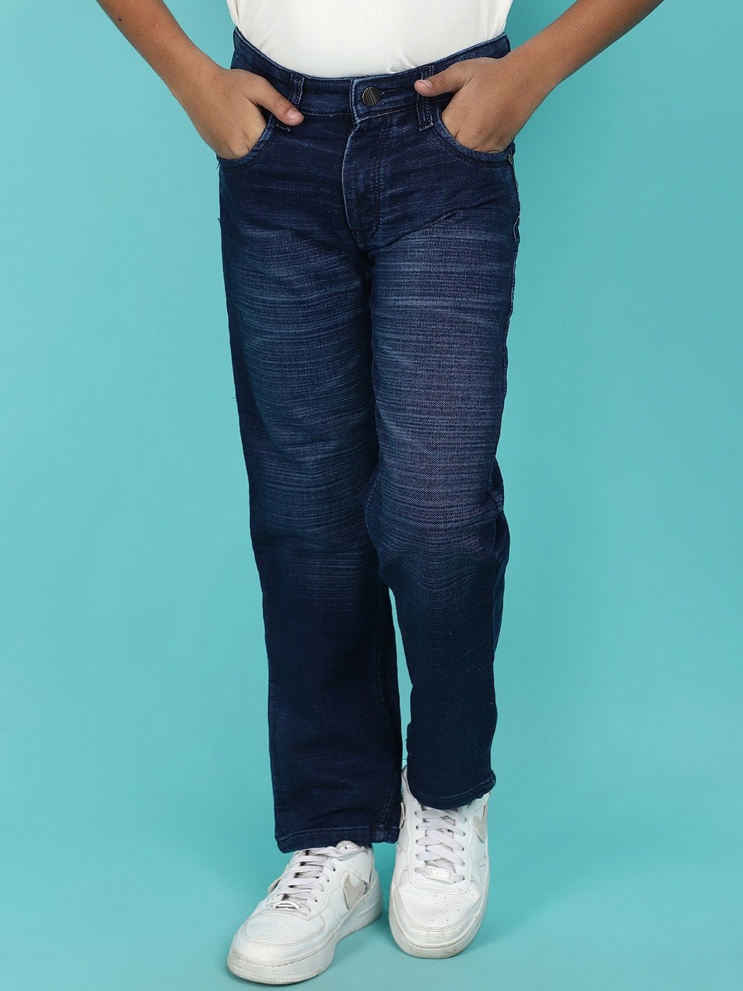 

V-Mart Boys Mid Rise Light Fade Jeans, Blue