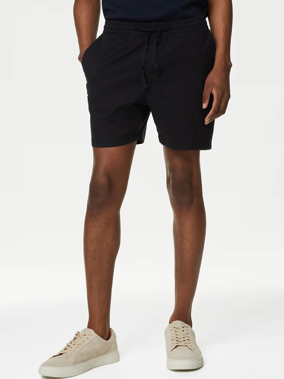 

Marks & Spencer Men Mid-Rise Shorts, Navy blue