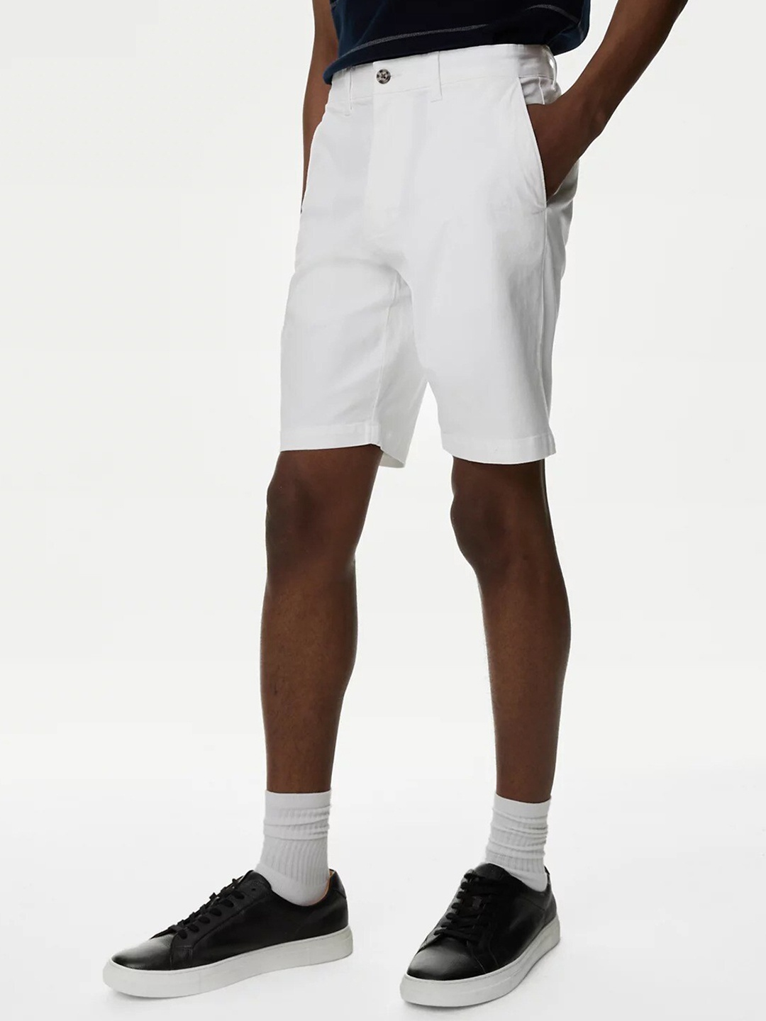 

Marks & Spencer Men Mid-Rise Shorts, White