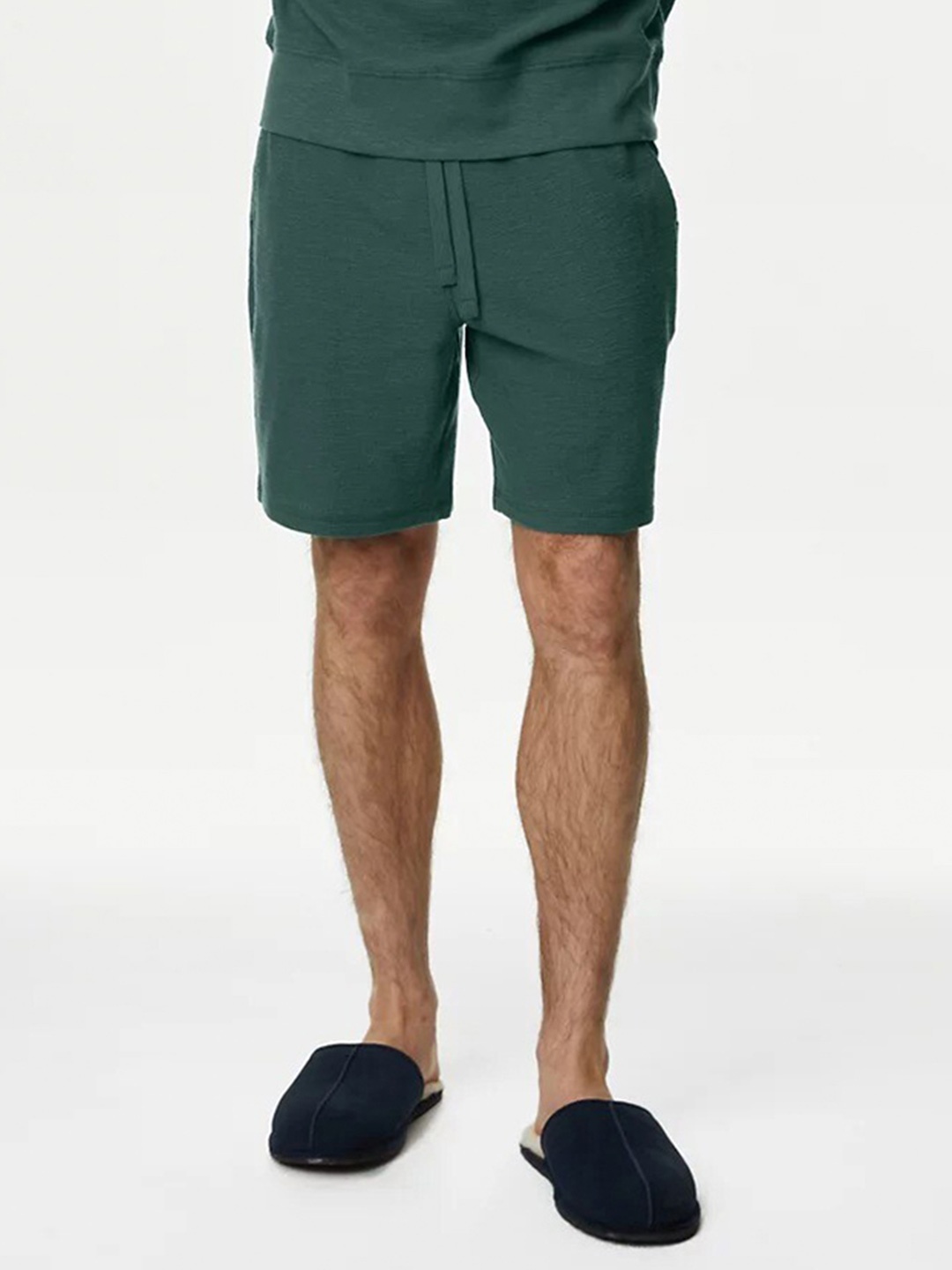 

Marks & Spencer Men Pure Cotton Lounge Shorts, Green