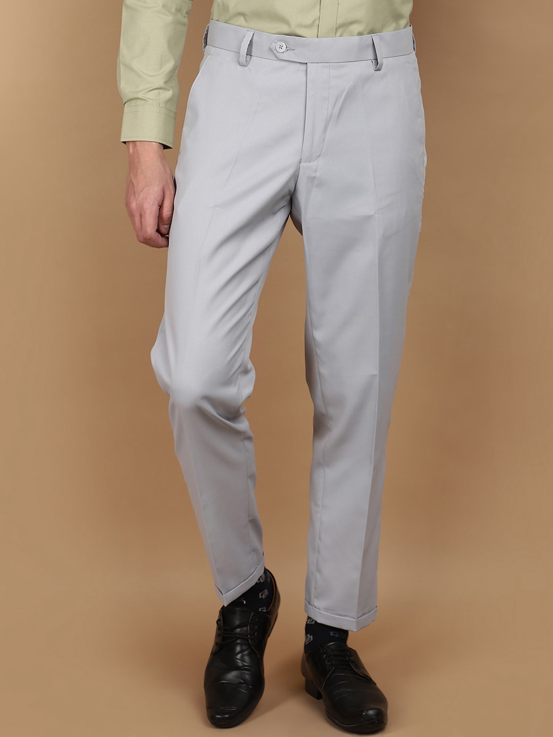 

V-Mart Men Mid Rise Cotton Regular Fit Trouser, Grey
