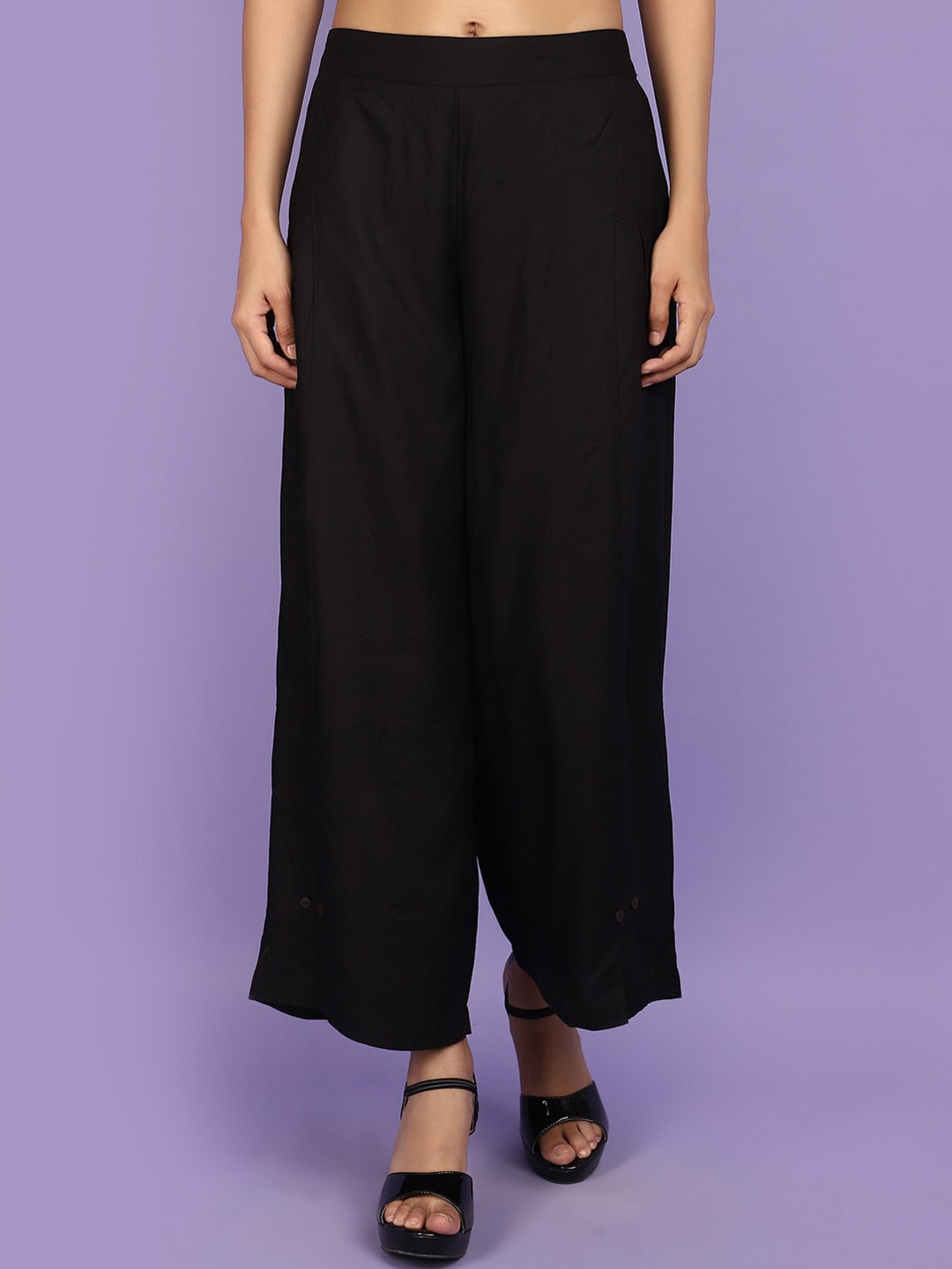 

V-Mart Women Mid Rise Culottes Trousers, Black