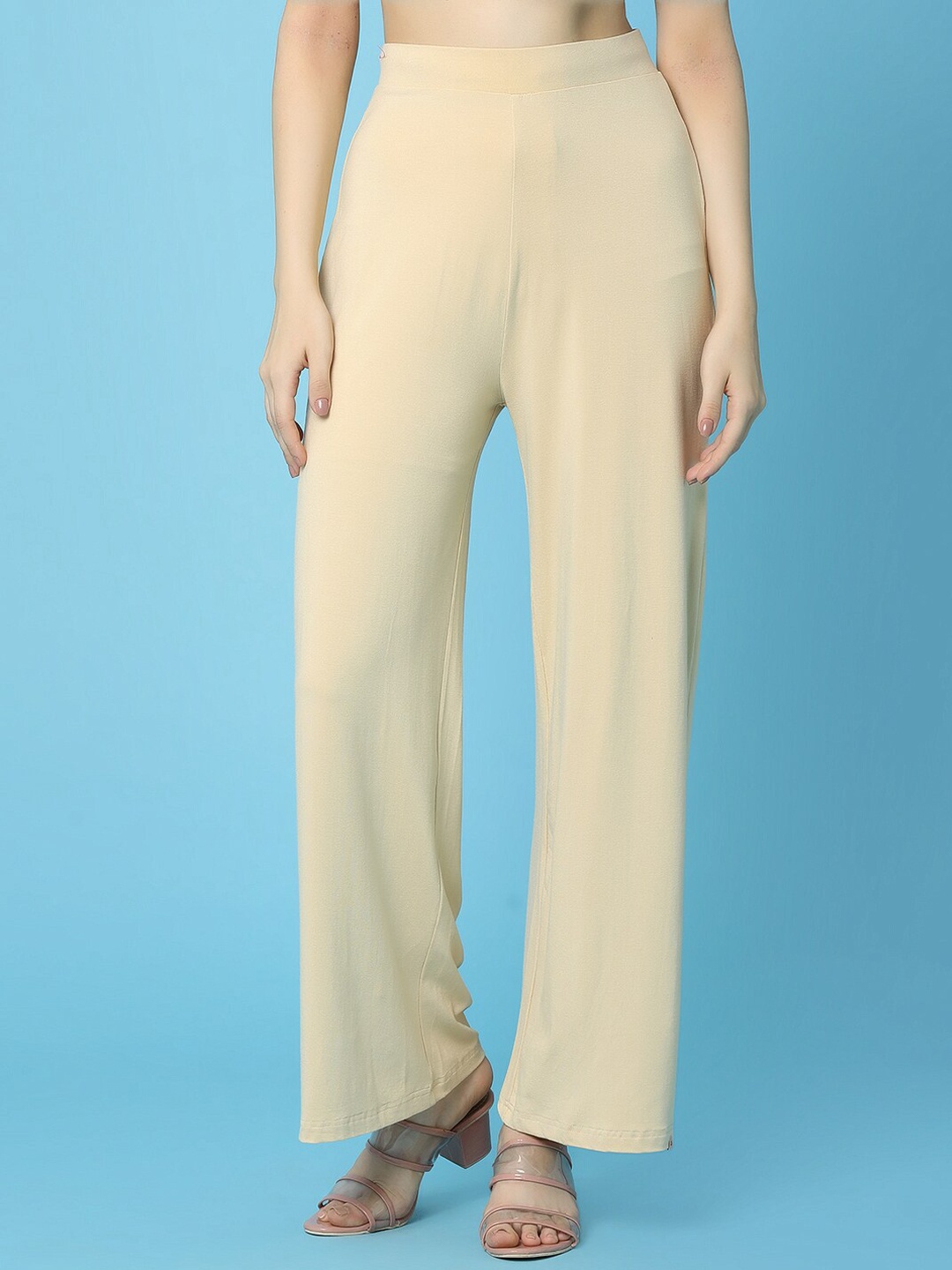 

V-Mart Women Mid-Rise Cotton Trousers, Beige