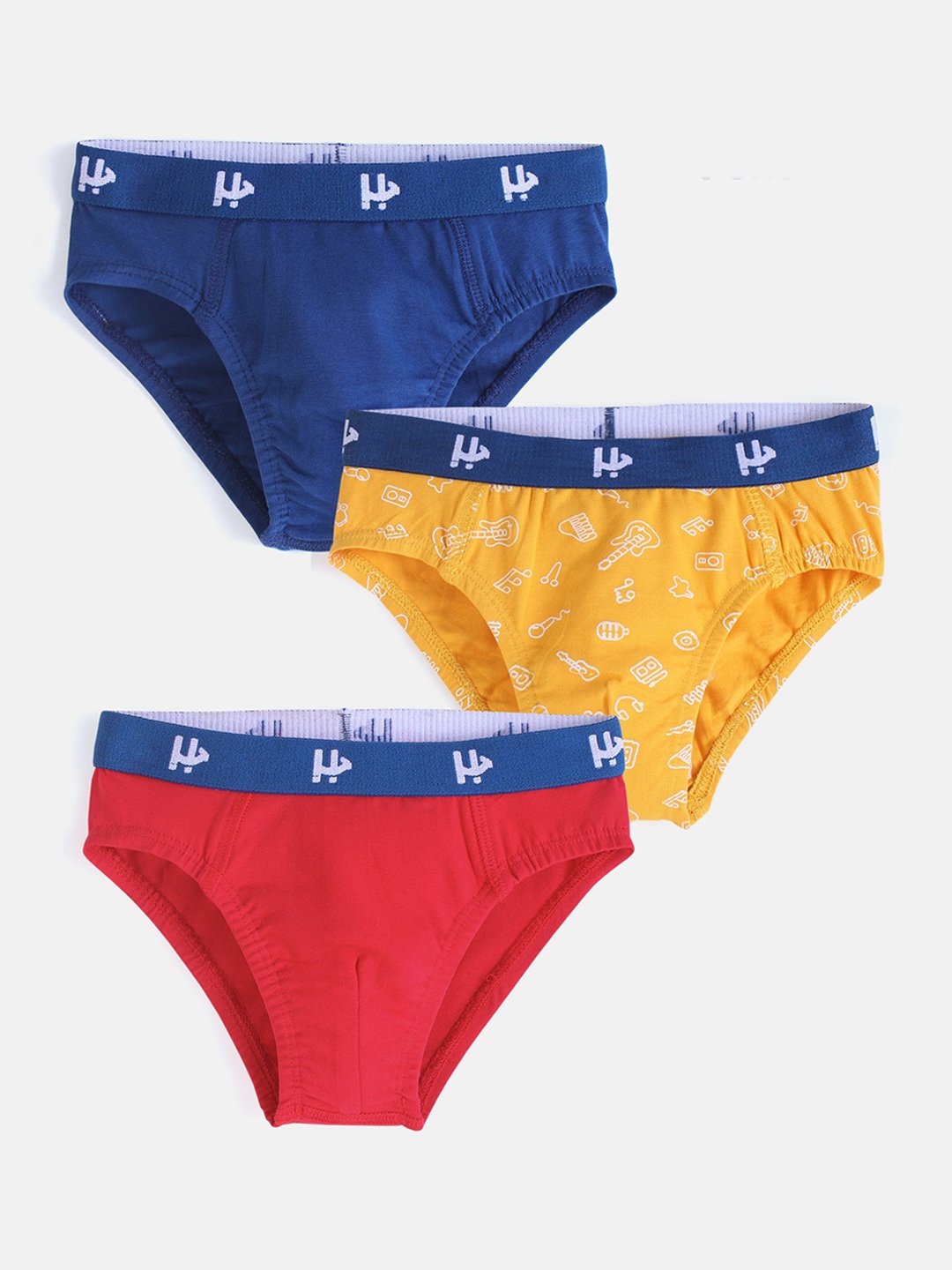 

Honeyhap Boys Pack Of 3 Mid-Rise Briefs 14304382, Red