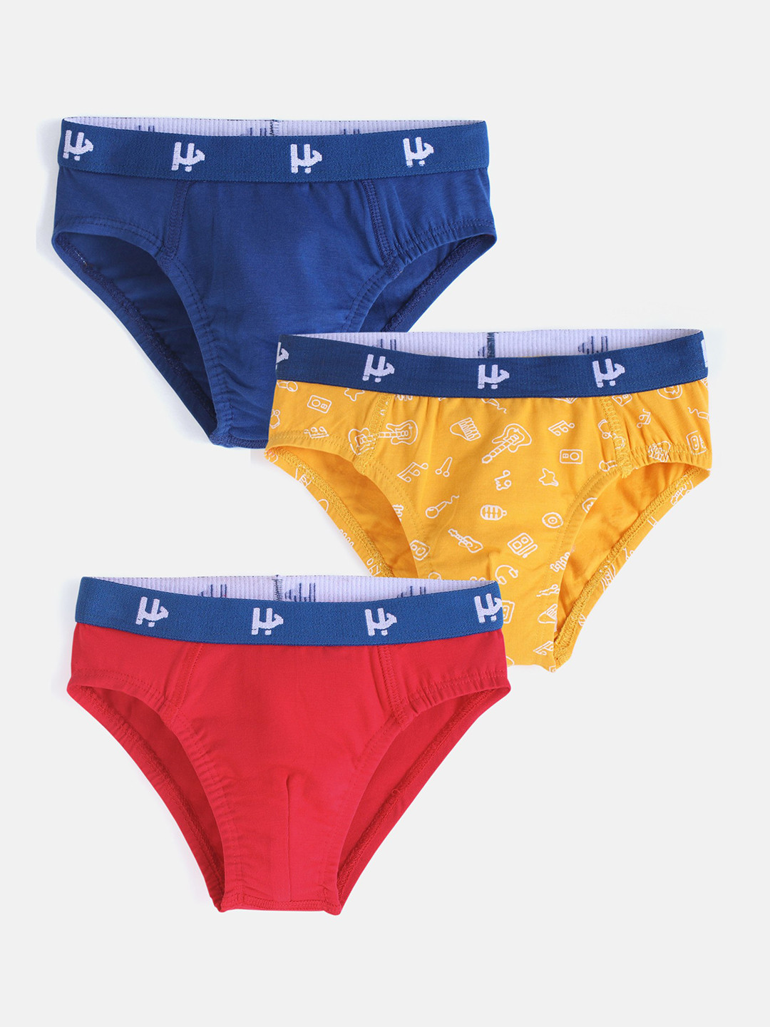 

Honeyhap Boys Pack Of 3 Printed Basic Briefs 14304387, Navy blue