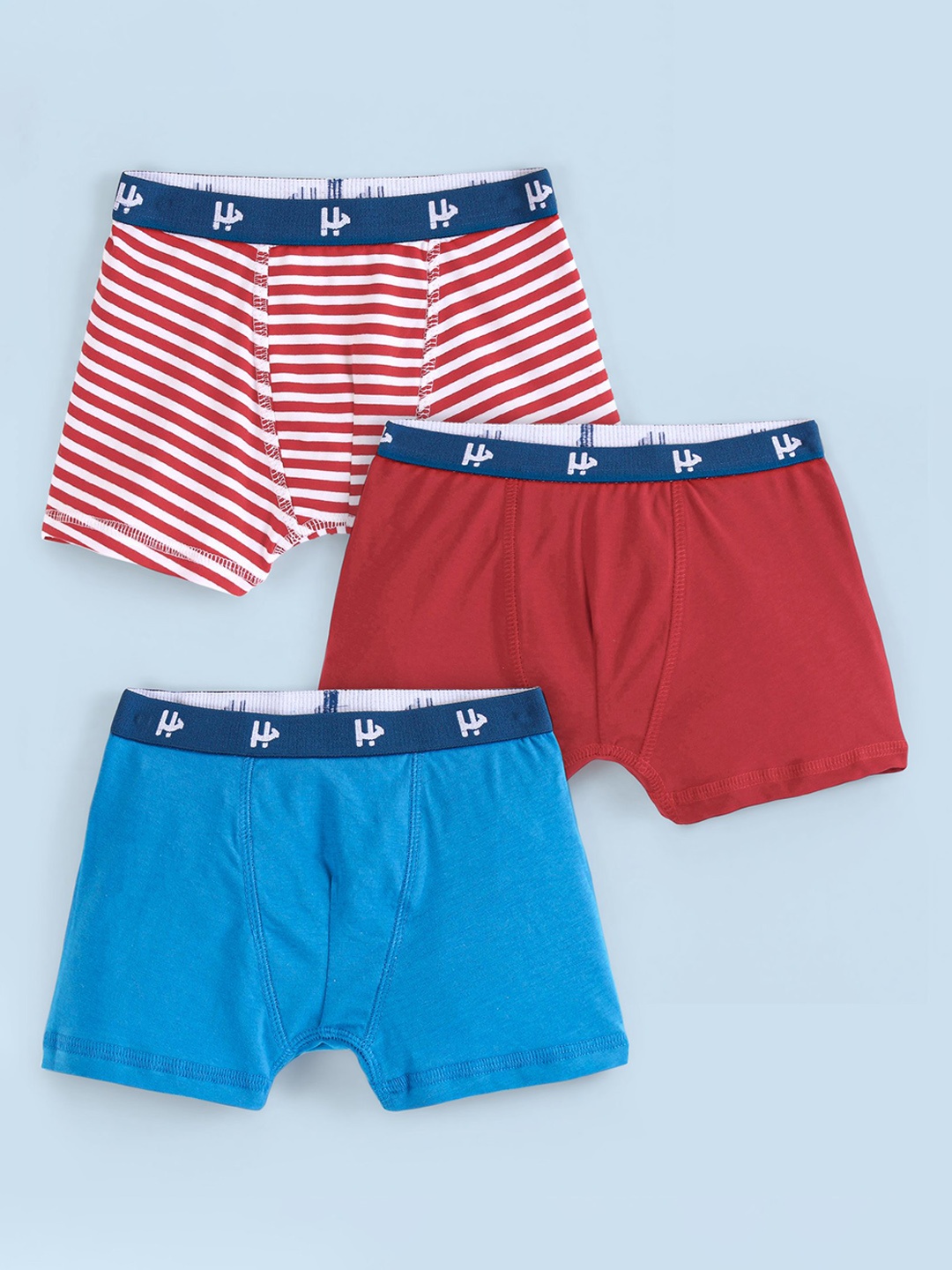 

Honeyhap Pack Of 3 Printed Cotton Trunks 14189196, Red
