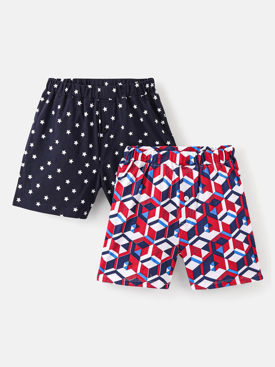 

Honeyhap Boys Pack of 2 Printed Trunk, Navy blue