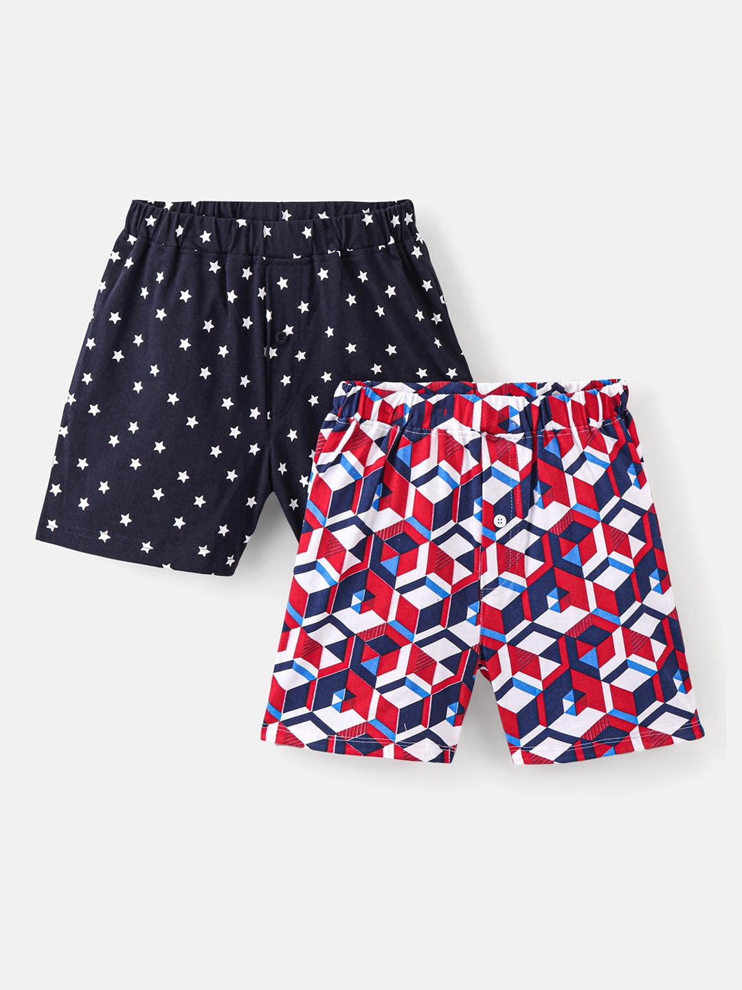 

Honeyhap Boys Pack of 2 Printed Trunk, Navy blue