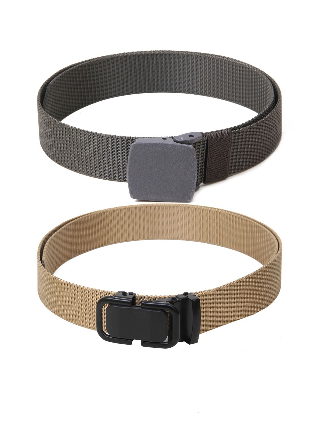 

Calvadoss Girls Set Of 2 Textured Belts, Grey