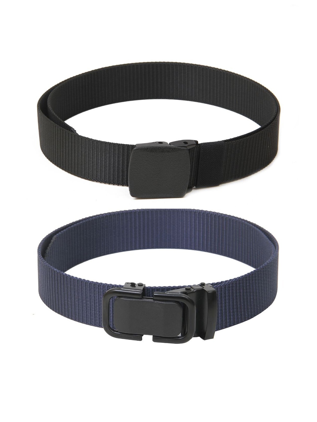 

Calvadoss Girls Set Of 2 Textured Canvas Belts, Black