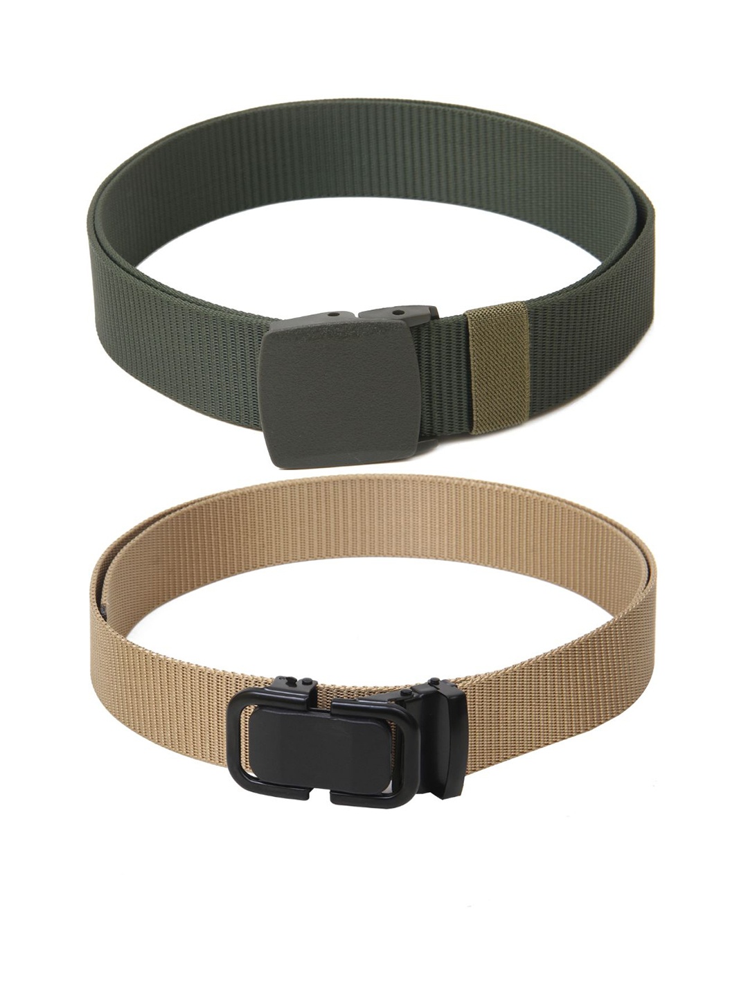 

Calvadoss Girls Set Of 2 Textured Belts, Green