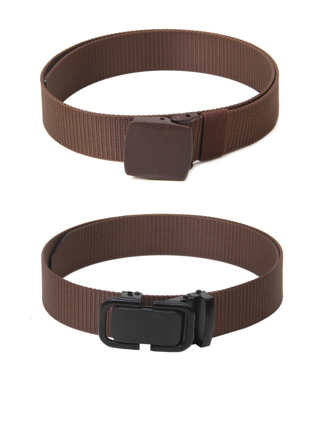 

Calvadoss Girls Set Of 2 Textured Canvas Belts, Brown