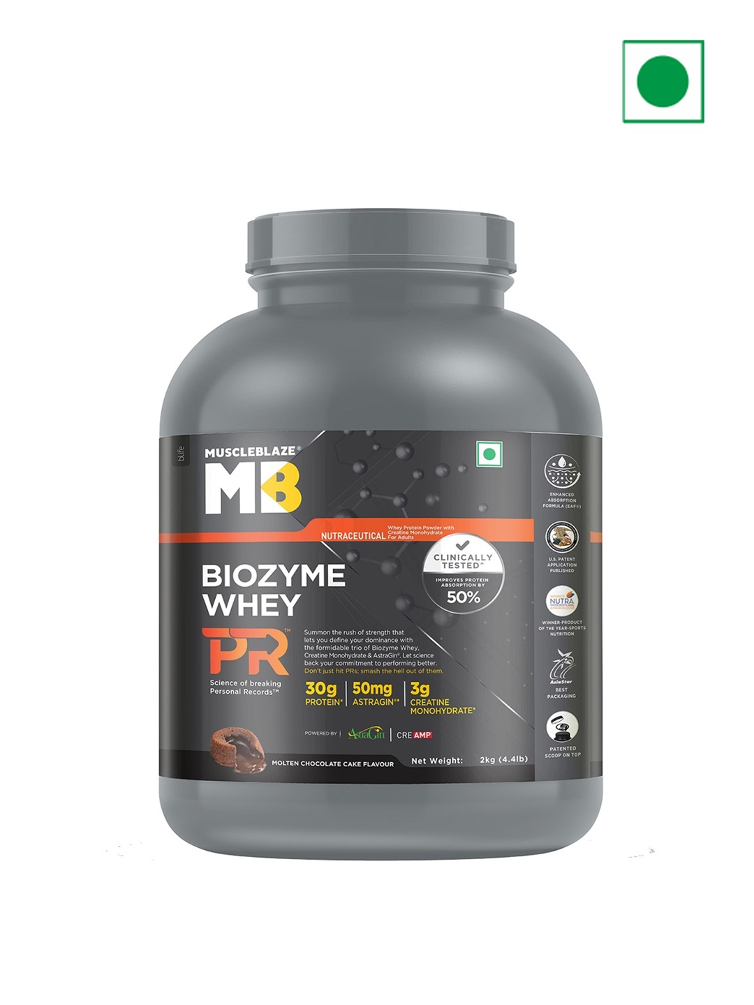 

MuscleBlaze Biozyme Whey Protein PR- 2 Kg, Brown