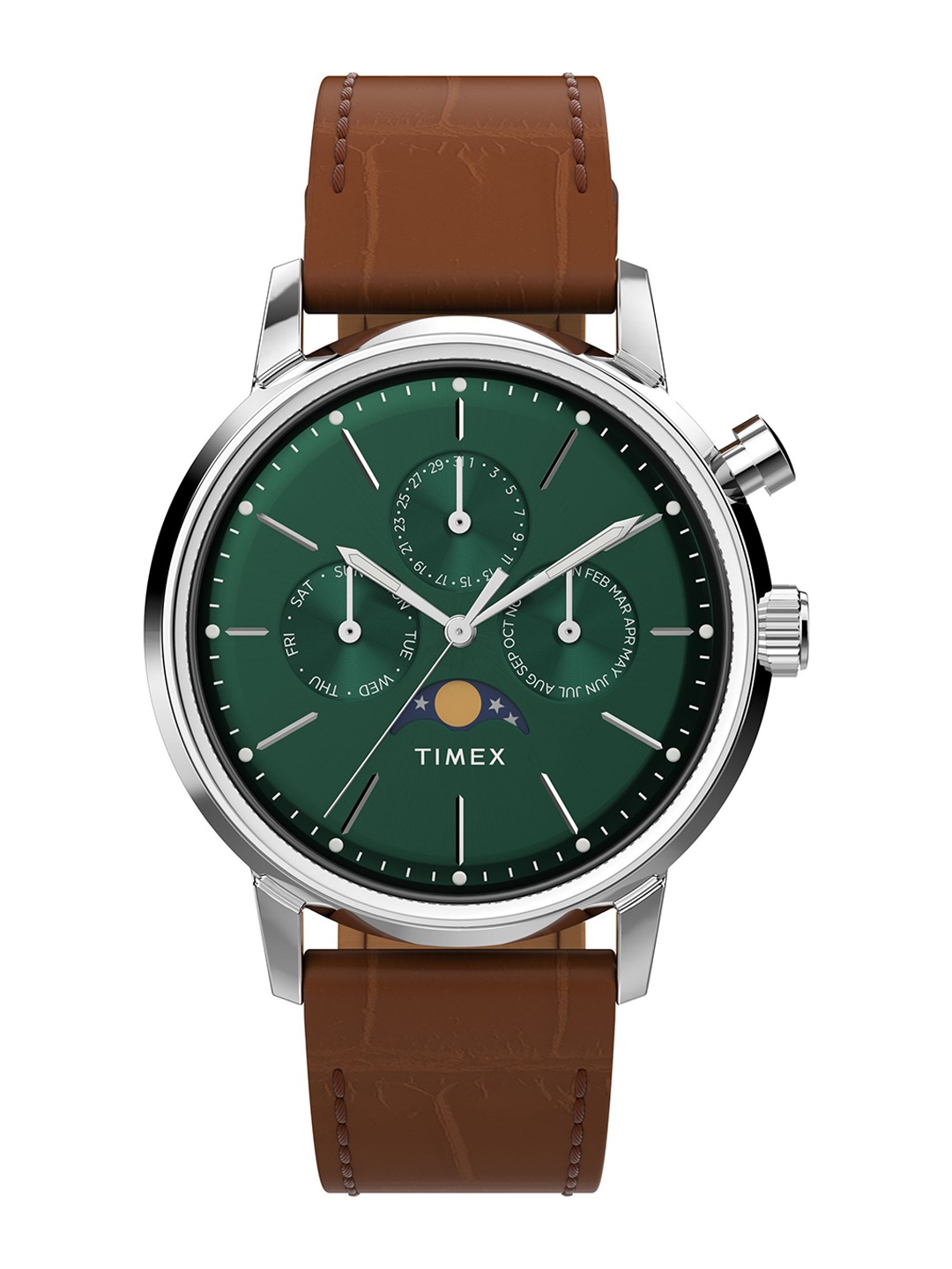 

Timex Men Marlin Textured Dial & Leather Straps Analogue Watch TW2W51000UJ, Green