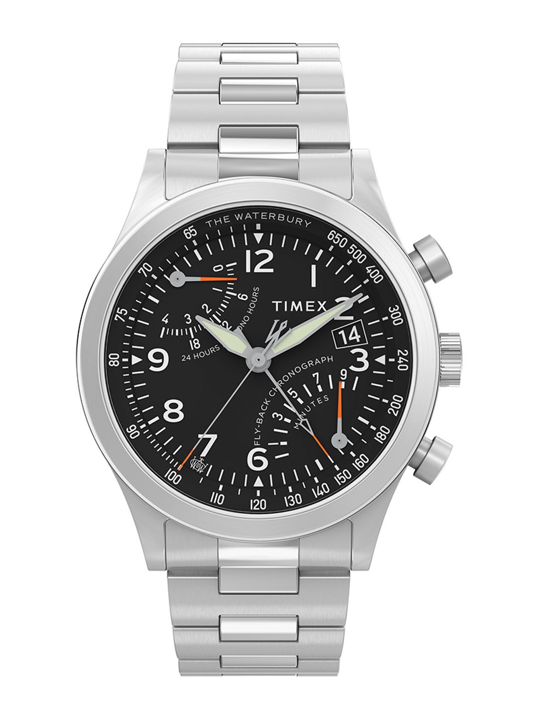 

Timex Men Waterbury Printed Dial & Stainless Steel Straps Analogue Watch TW2W47800UJ, Black