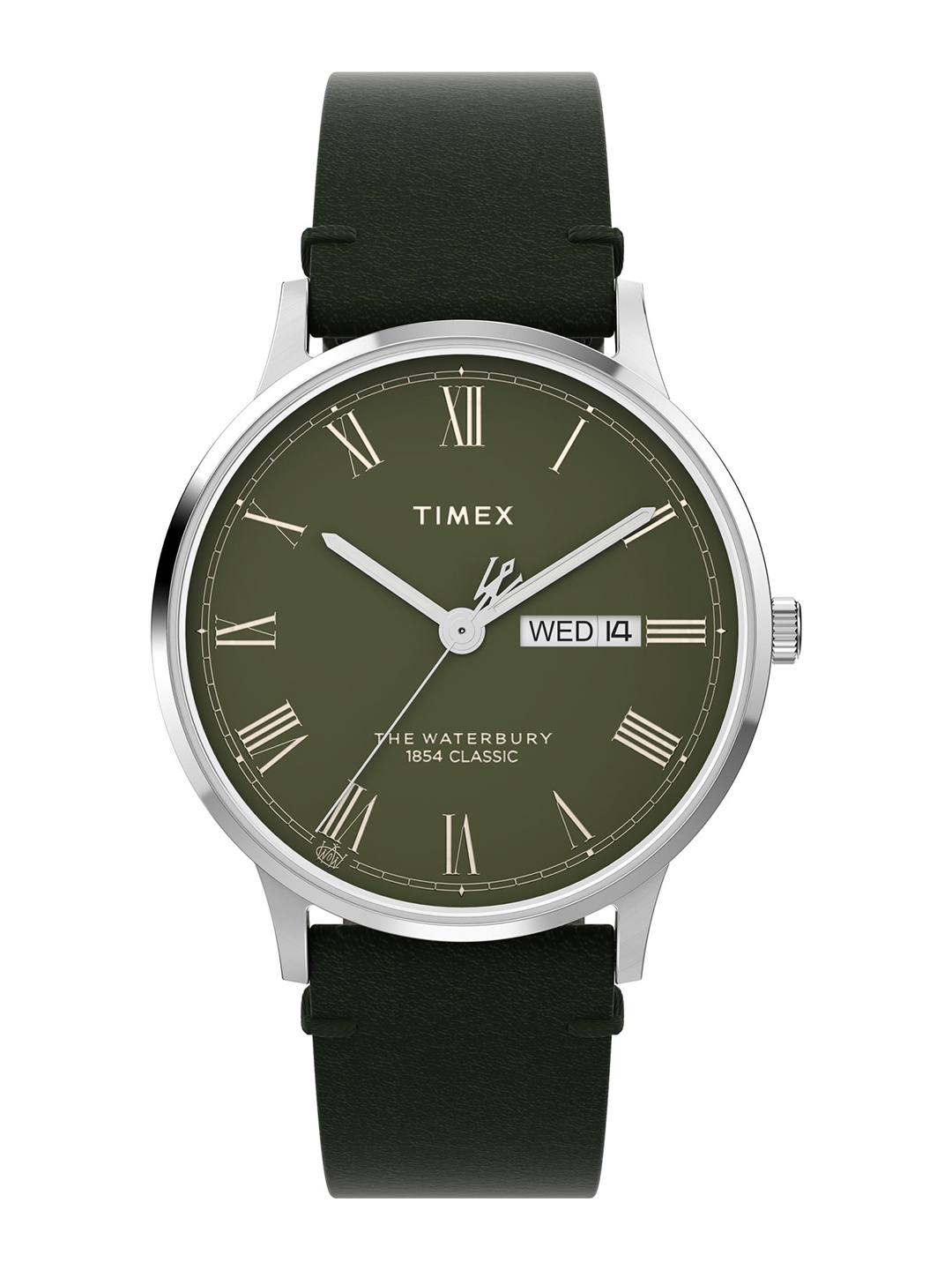 

Timex Waterbury Men Dial & Leather Straps Round Analogue Watch TW2W50500UJ, Green