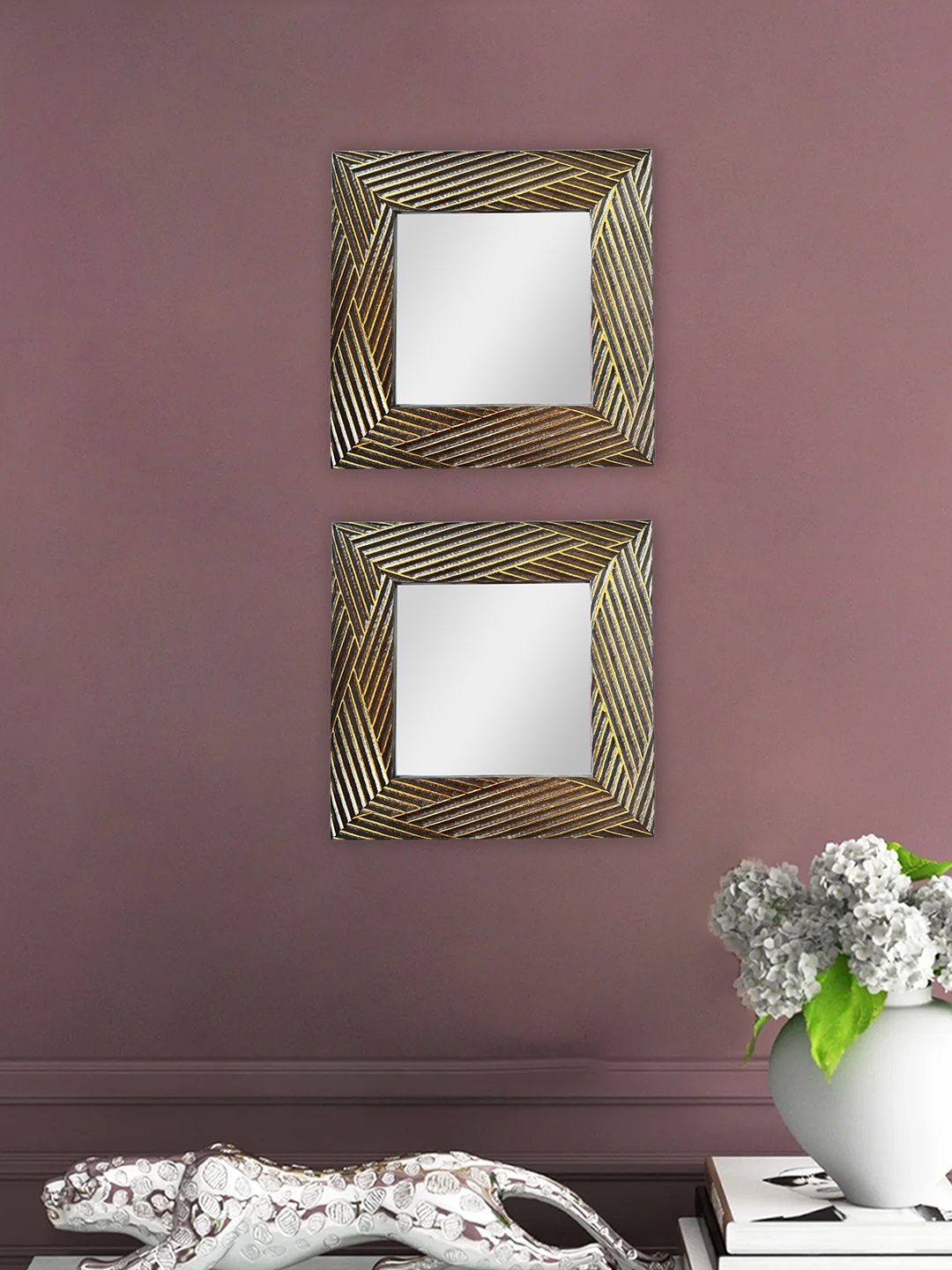 

Art Street Beige 2-Pcs Square Shaped Wall Mirrors