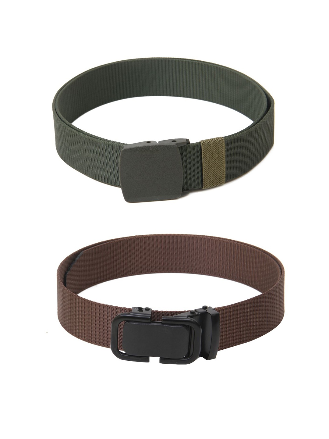 

Calvadoss Girls Set Of 2 Textured Canvas Belts, Green