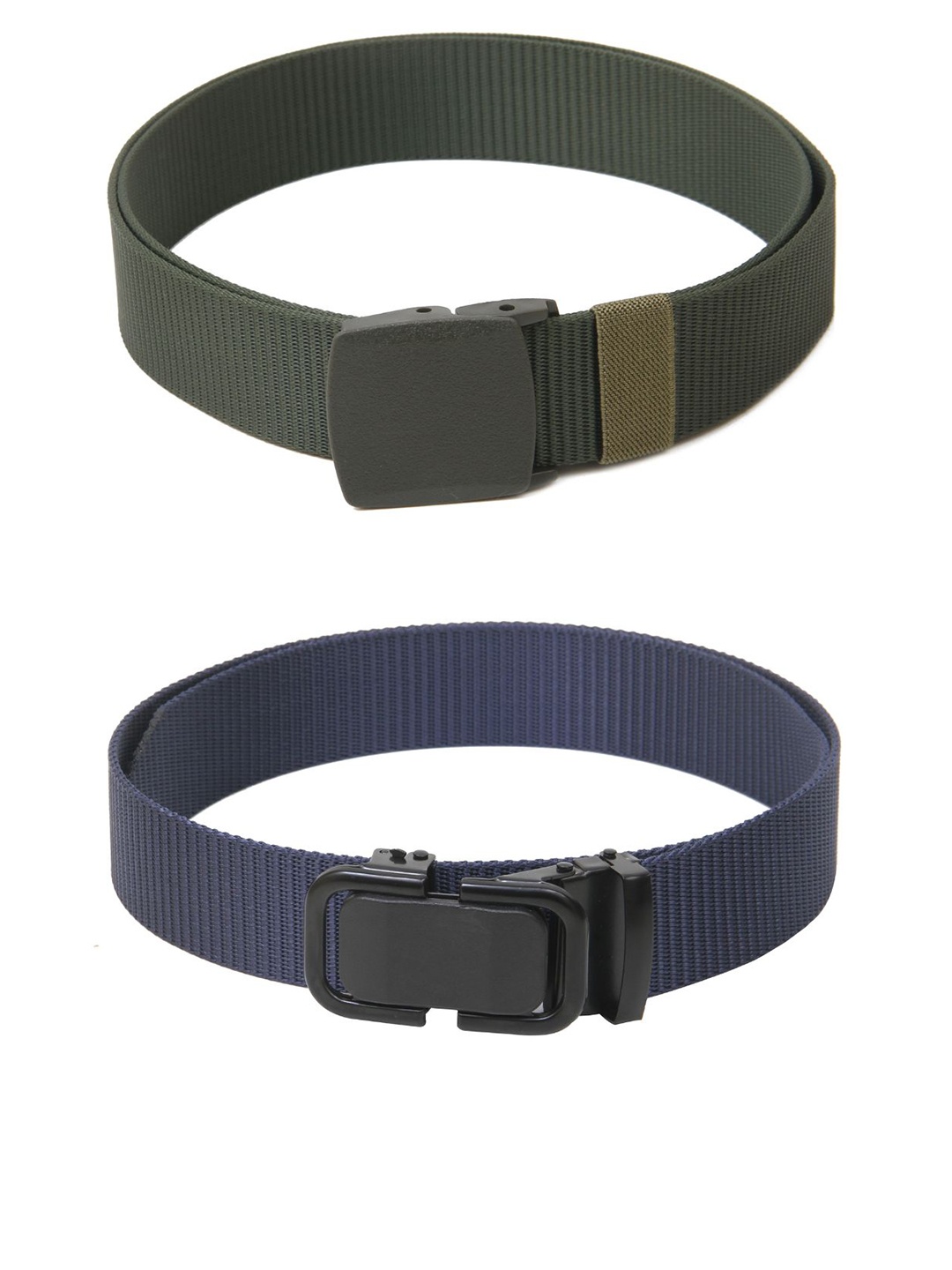 

Calvadoss Girls Set Of 2 Textured Canvas Belts, Green
