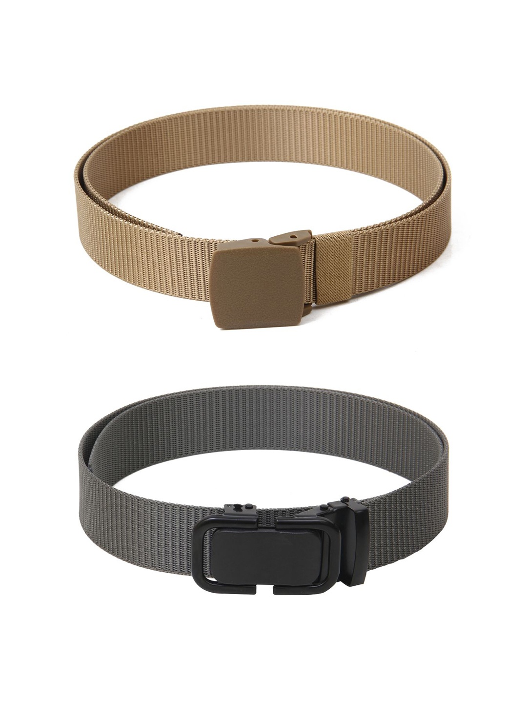 

Calvadoss Girls Set Of 2 Textured Canvas Belts, Beige