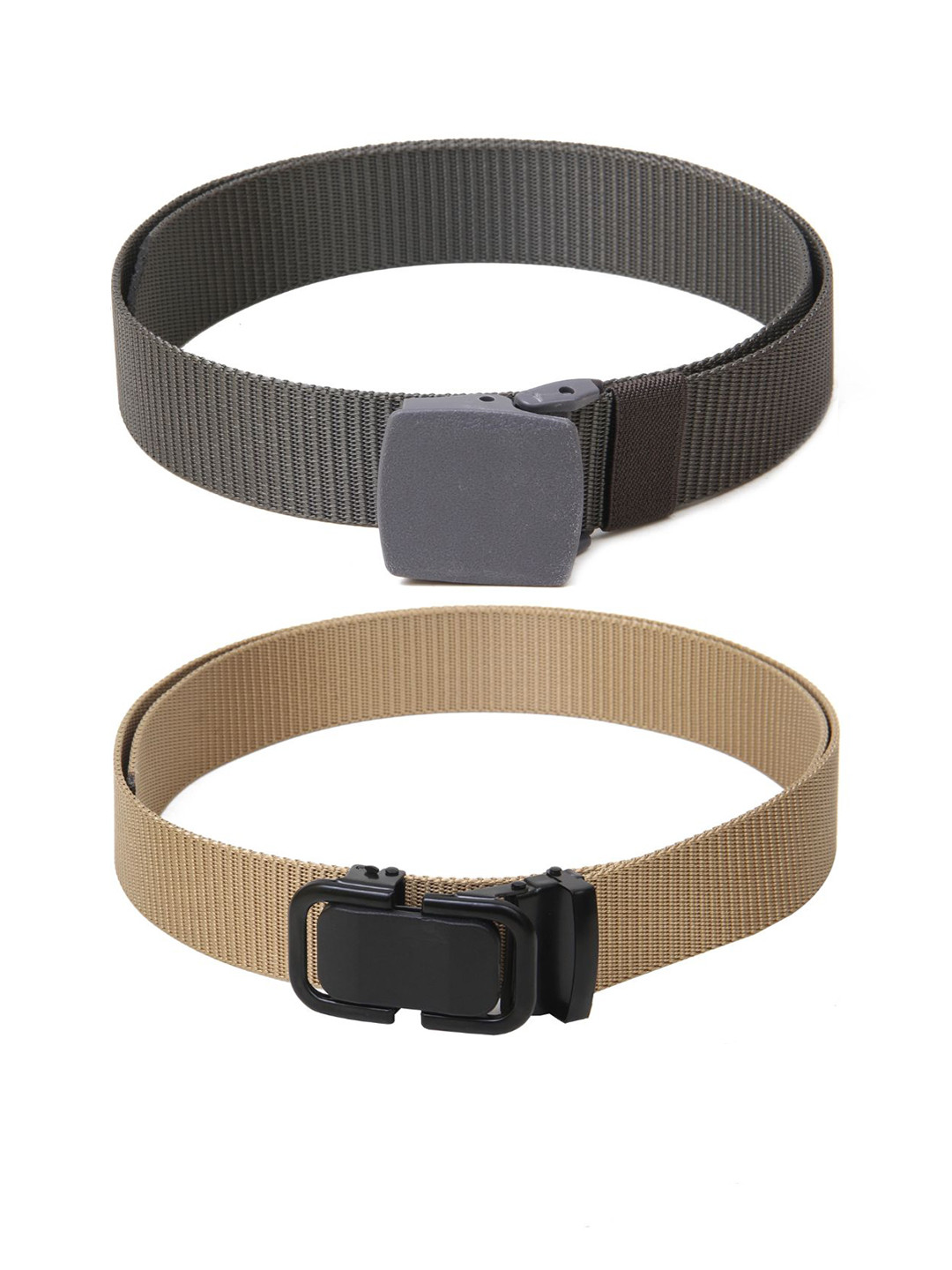 

Calvadoss Girls Set Of 2 Textured Wide Belts, Grey