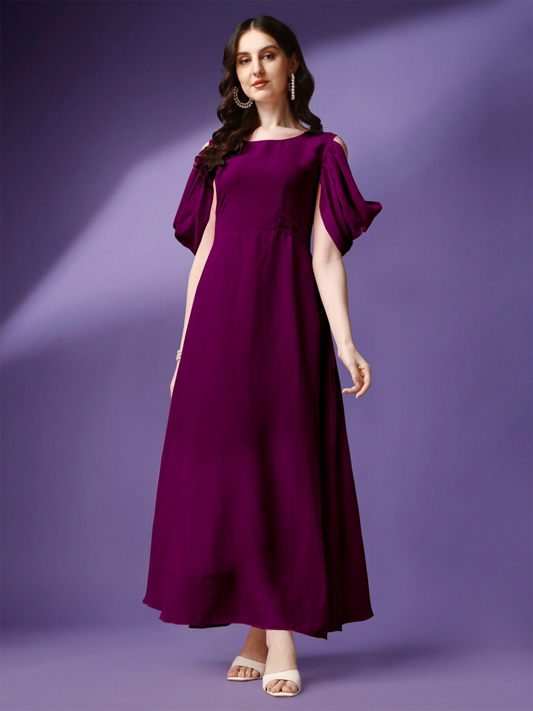 

Femvy Slit Sleeve Maxi Dress, Magenta