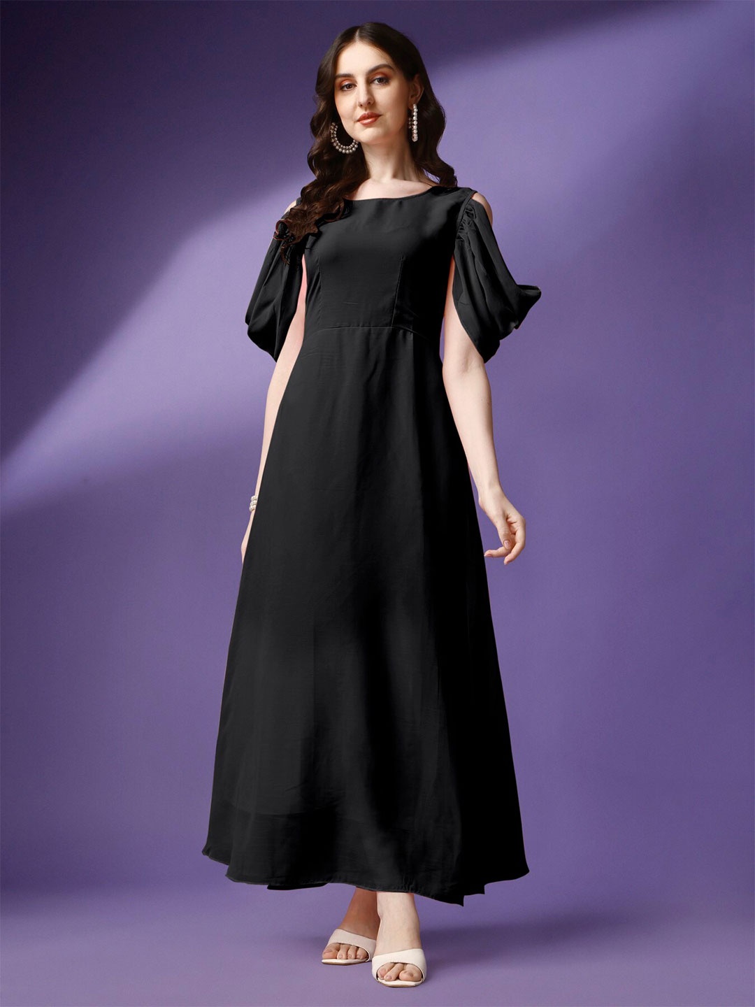 

Femvy Georgette Maxi Dress, Black
