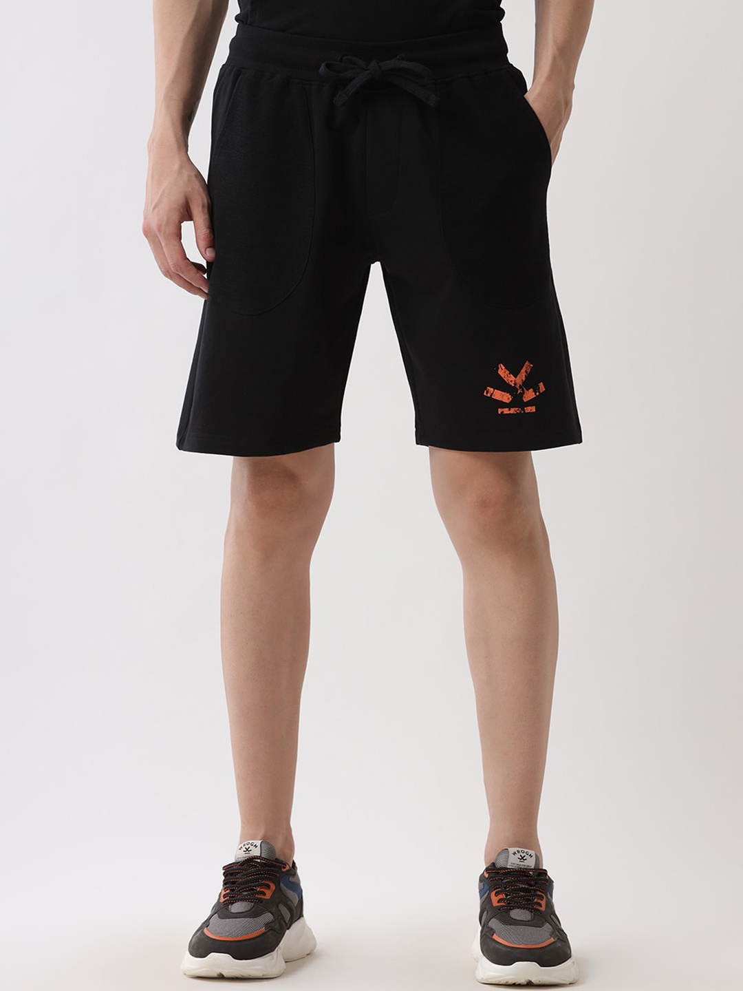 

WROGN Men Slim Fit Shorts, Black