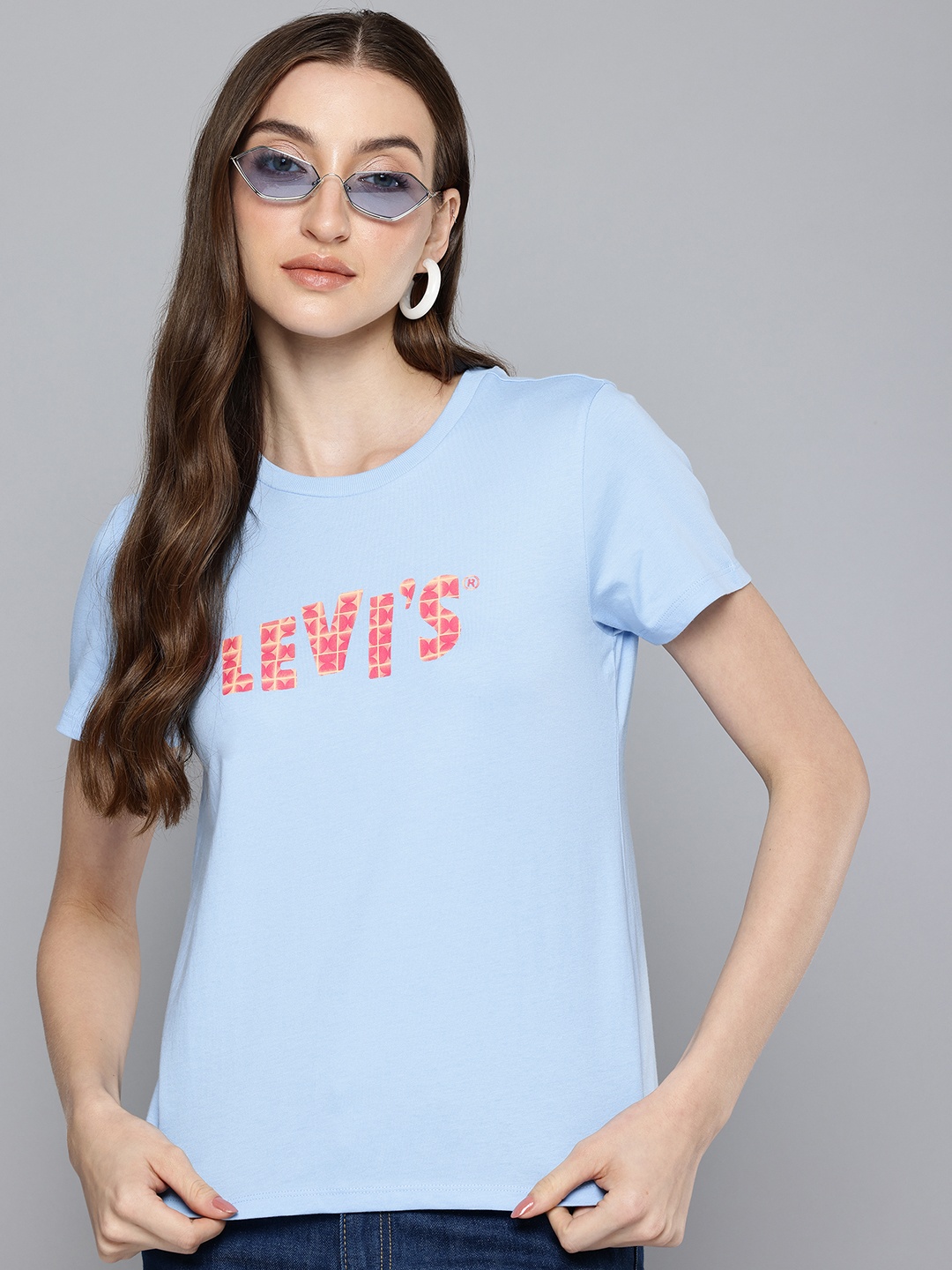 

Levis Brand Logo Printed Pure Cotton T-shirt, Blue