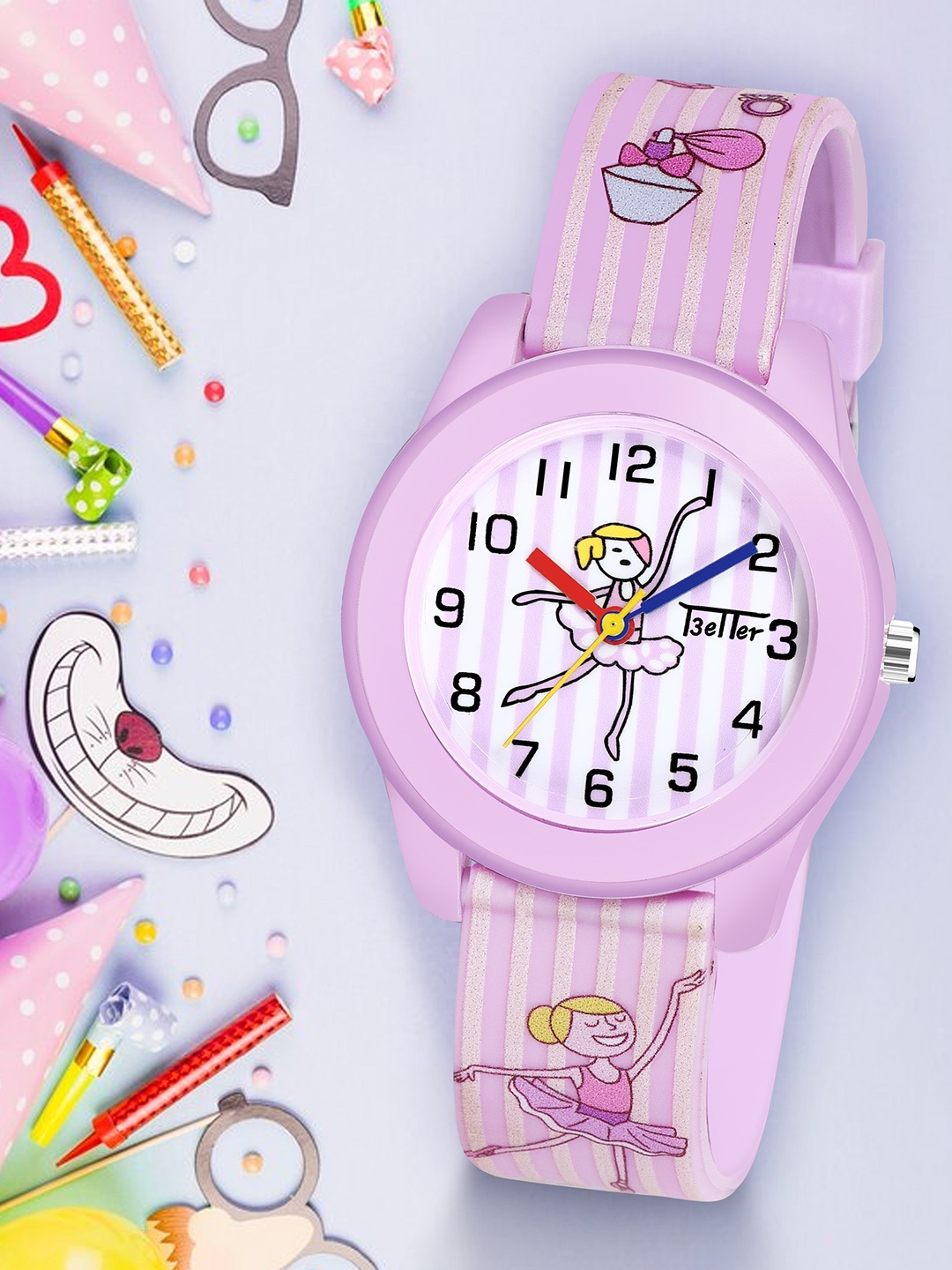 

YOUNG MISSION Girls Printed Dial & Straps Analogue Watches Better Watch 1636 PR, Lavender