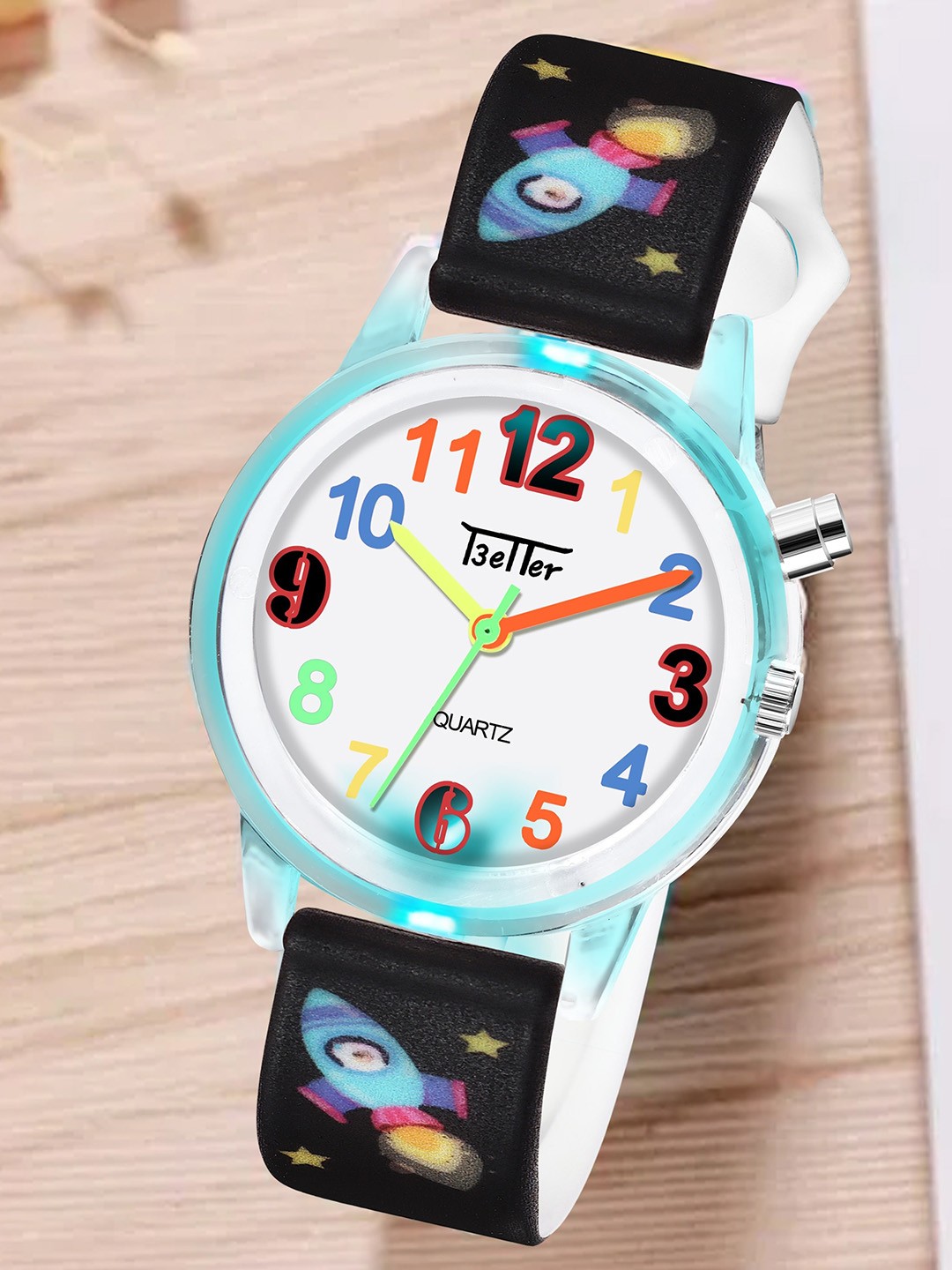 

YOUNG MISSION Better Watches Kids Printed Dial & Straps Analogue Watch 1192 BK, Black