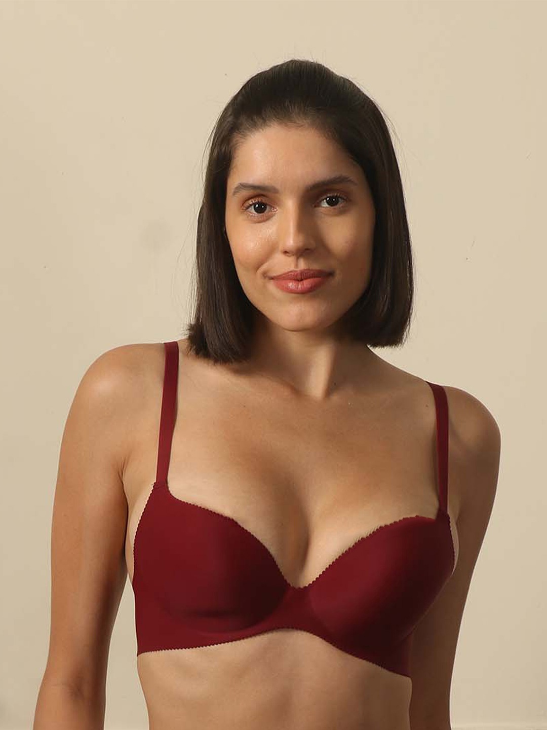 

Soie Medium Coverage Underwired Lightly Padded Push Up Bra With All Day Comfort, Maroon