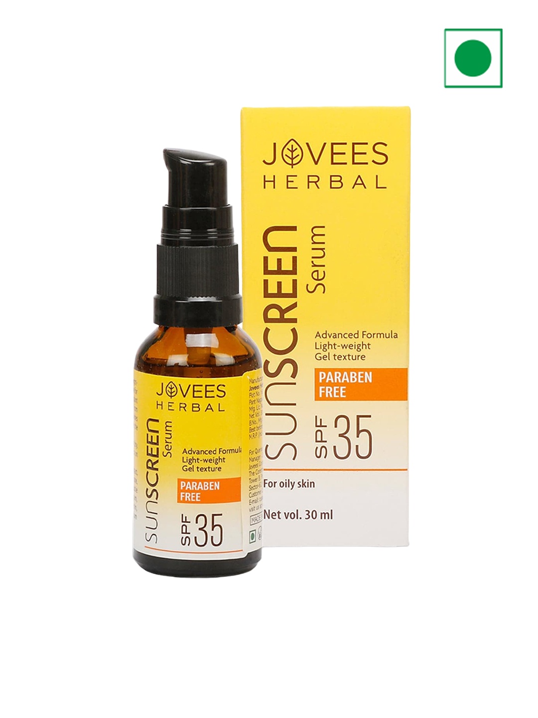 

Jovees Herbal Sunscreen Face Serum SPF 35 - 30 ml, Transparent