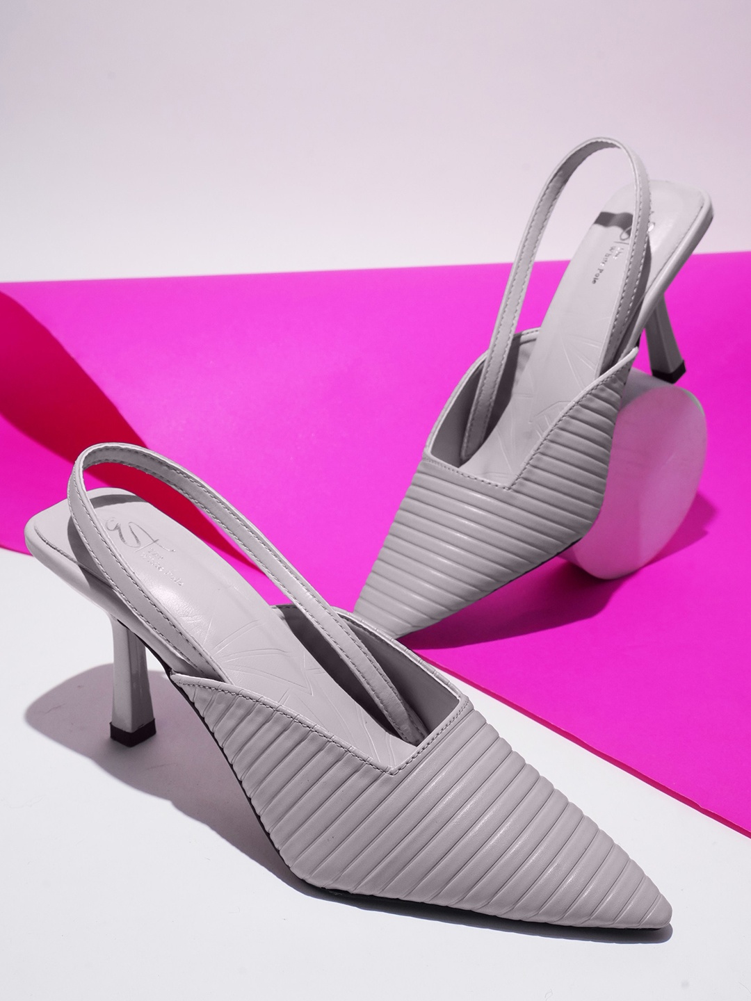

Try Me Textured Pointed Toe Stiletto Heeled Pumps, Purple