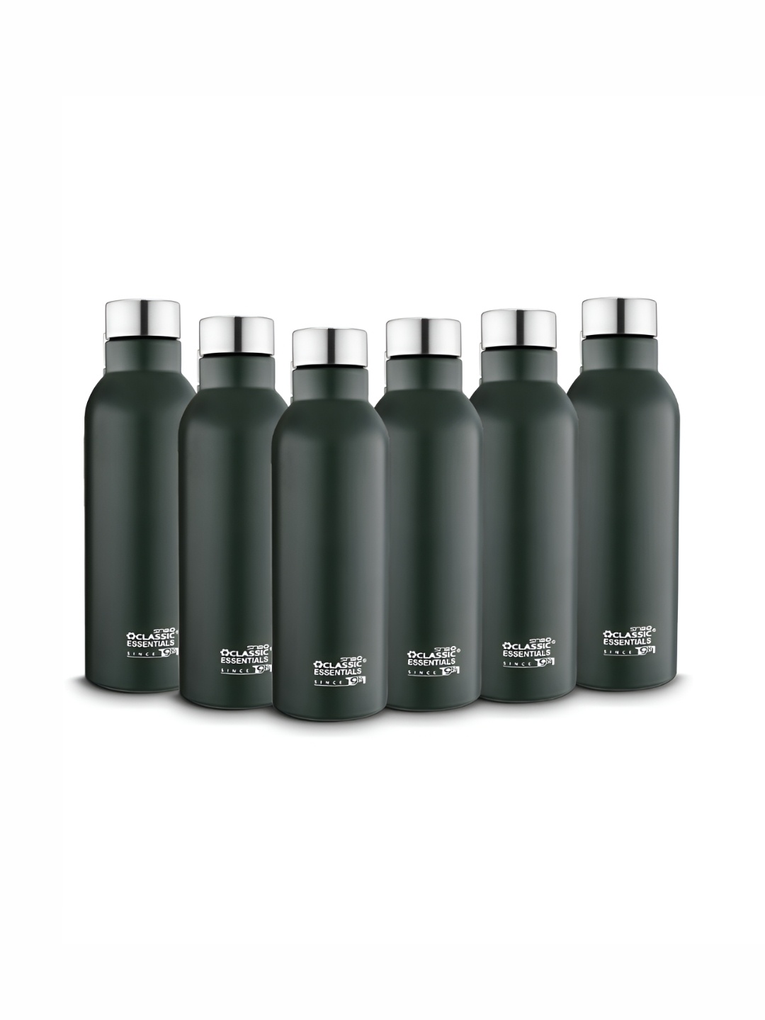 

Classic Essentials Olive Green 6 Pieces Brand Logo Printed Stainless Steel Water Bottle 1l