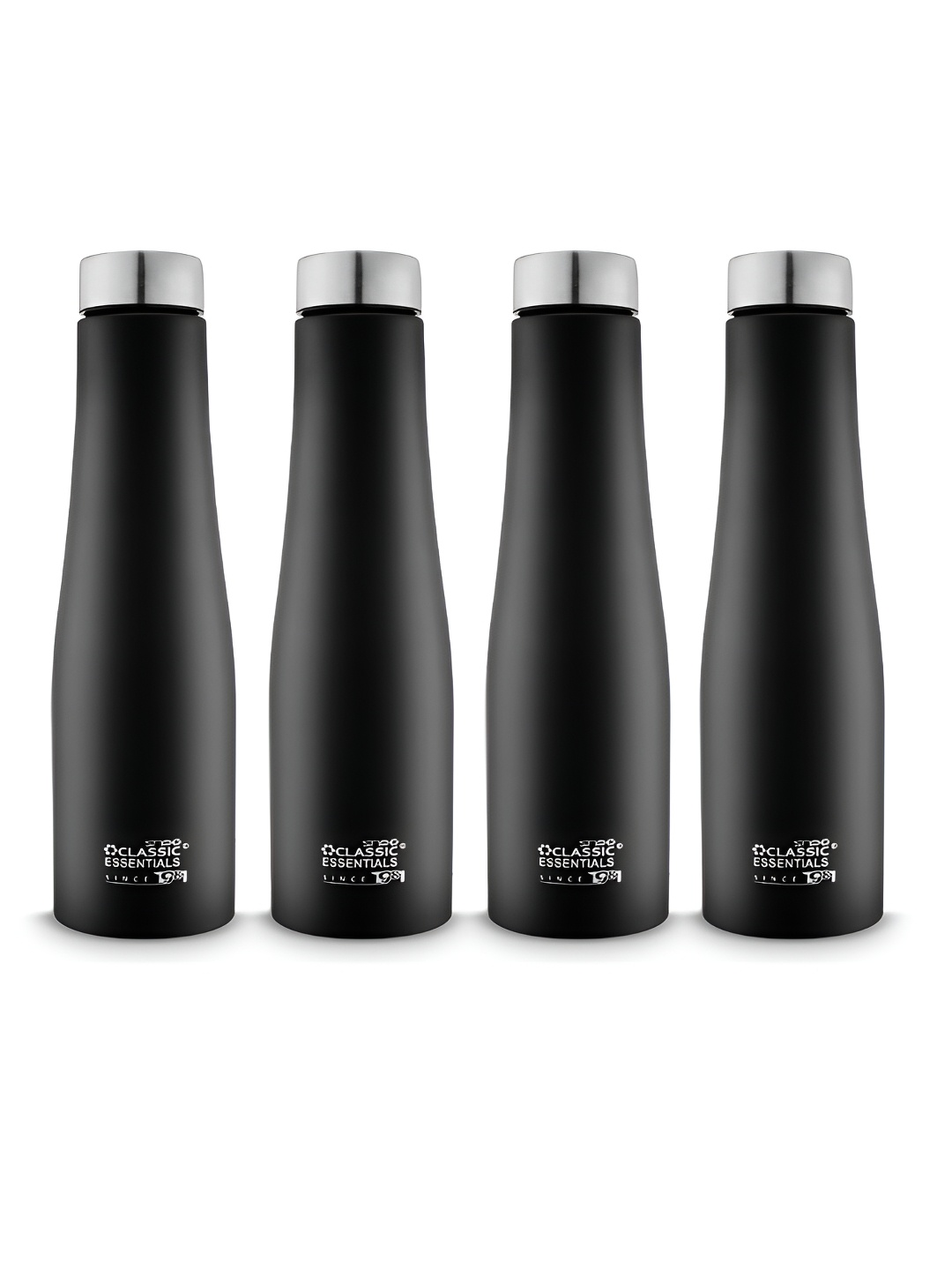 

Classic Essentials Black 4 Pieces Stainless Steel Water Bottles 1 L Each