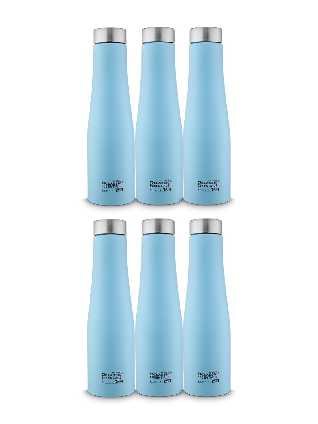 

Classic Essentials Blue 6 Pieces Stainless Steel Water Bottles 1 L Each