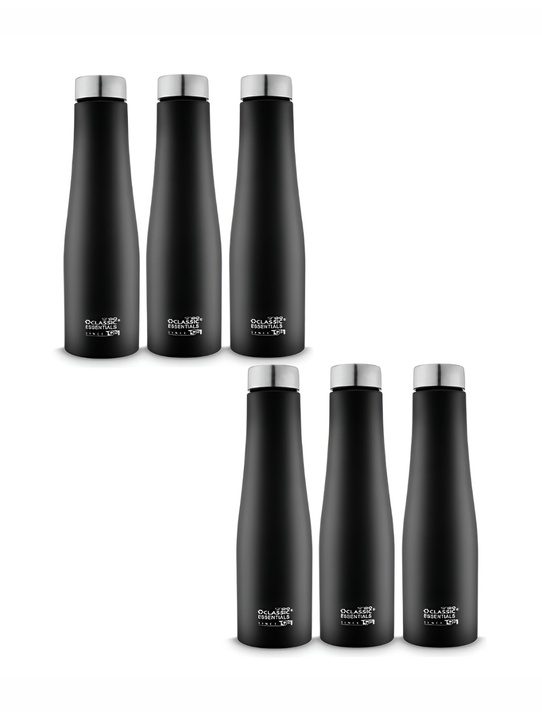 

Classic Essentials Black 6 Pieces Stainless Steel Carbo Water Bottle 1L each