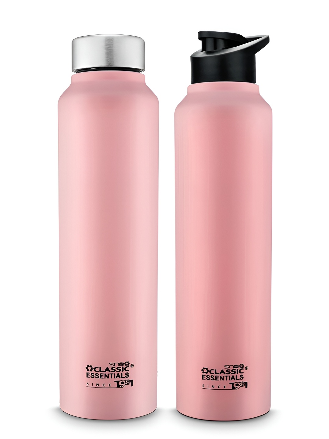 

Classic Essentials Pink 2 Pieces Stainless Steel Water Bottle & Sipper Combo 1L each