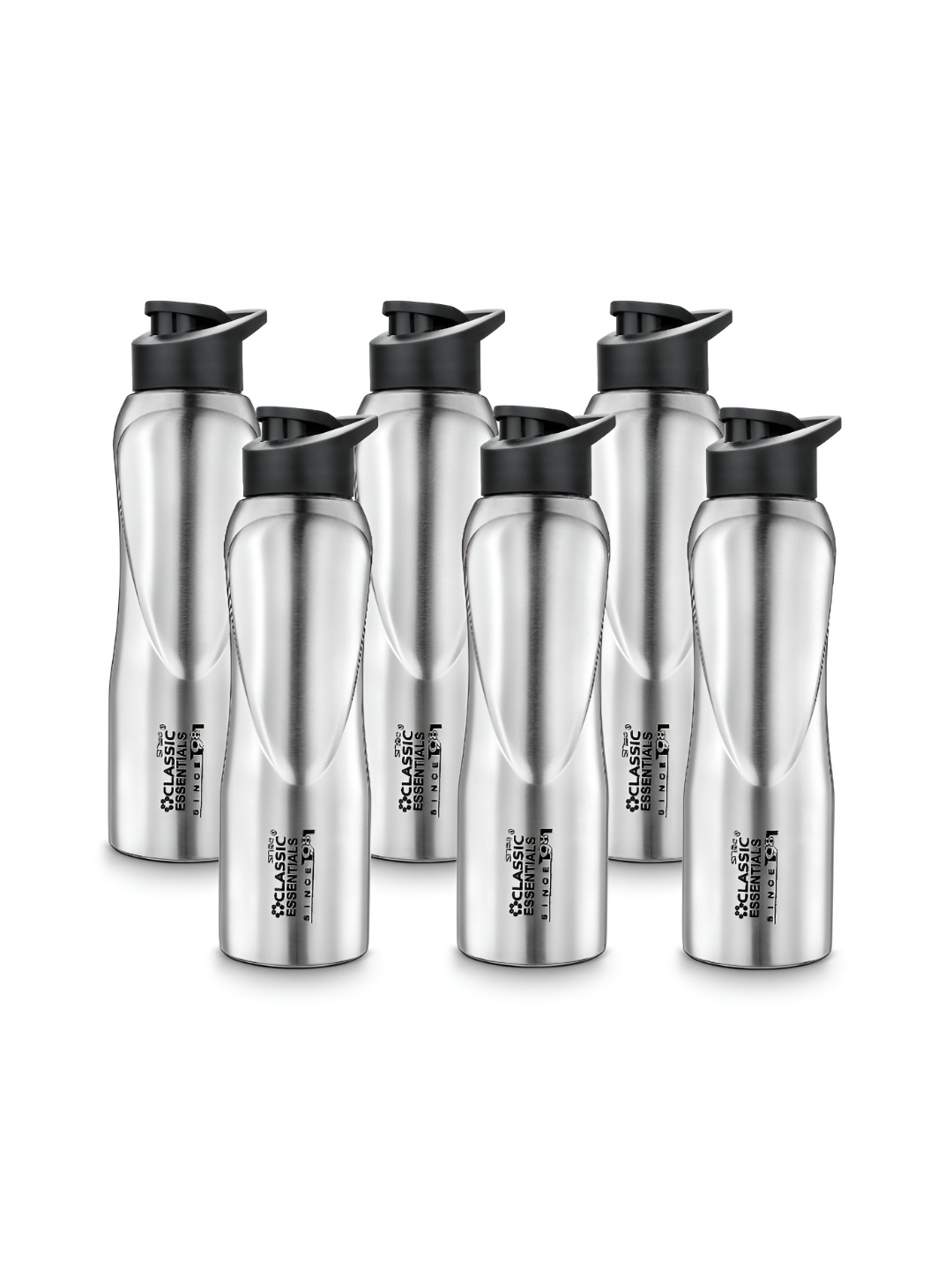 

Classic Essentials Silver-Toned 6 Pieces Stainless Steel Water Bottles