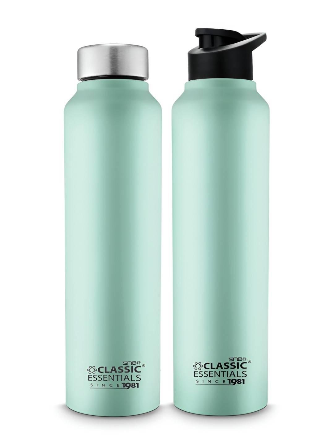 

Classic Essentials Sea Green 2 Pieces Stainless Steel Water Bottles 1 L Each