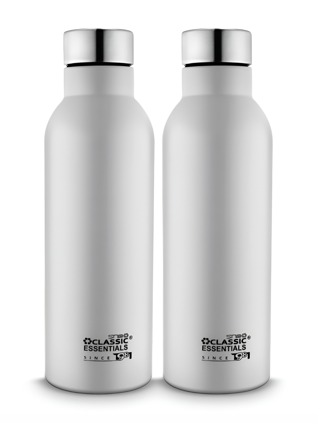 

Classic Essentials White 2 Pieces Stainless Steel Water Bottles 1 L Each