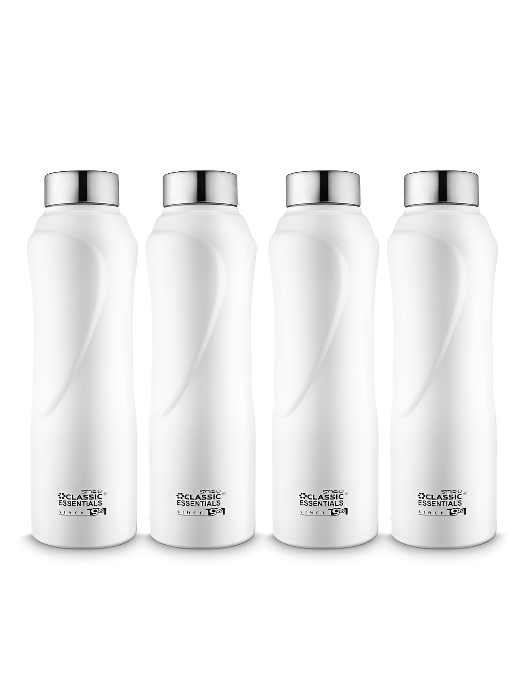 

Classic Essentials White 4 Pieces Stainless Steel Water Bottles 1 L Each