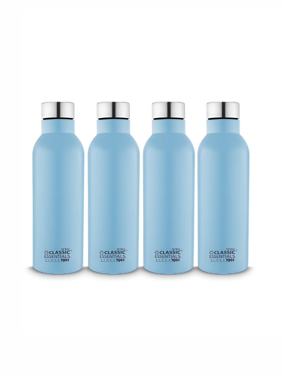 

Classic Essentials Blue 4 Pieces Stainless Steel Solid Water Bottle 1L Each