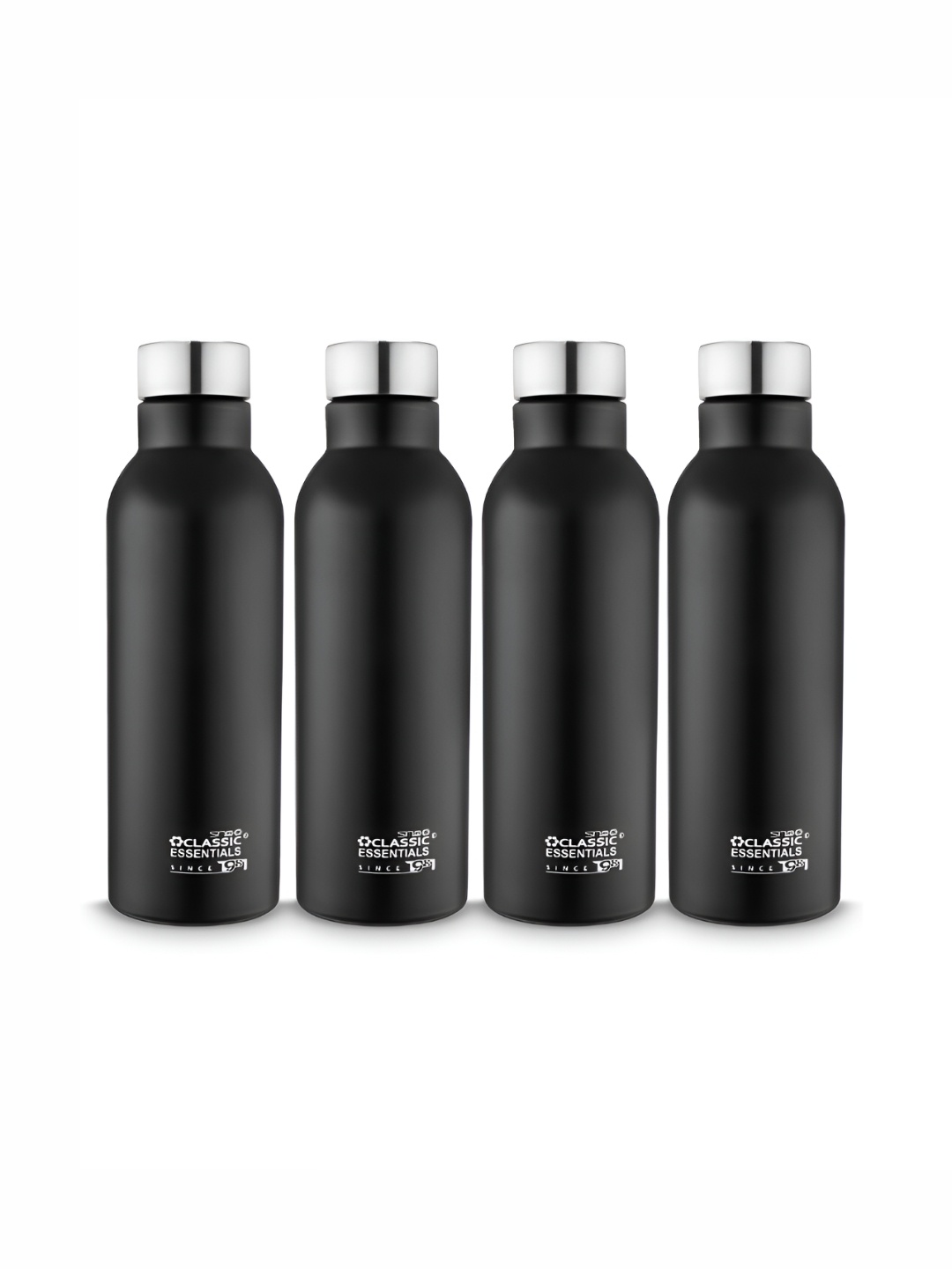 

Classic Essentials Black 4 Pieces Stainless Steel Solid Water Bottle 1L each