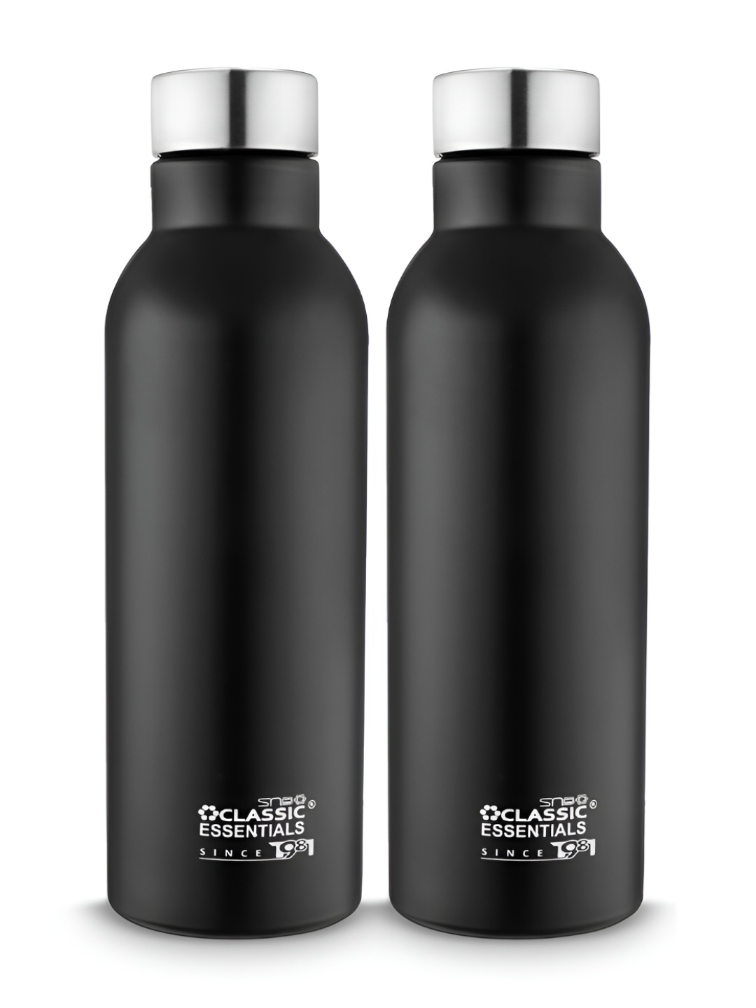 

Classic Essentials Black 2 Pieces Stainless Steel Capsule Water Bottle 1L each