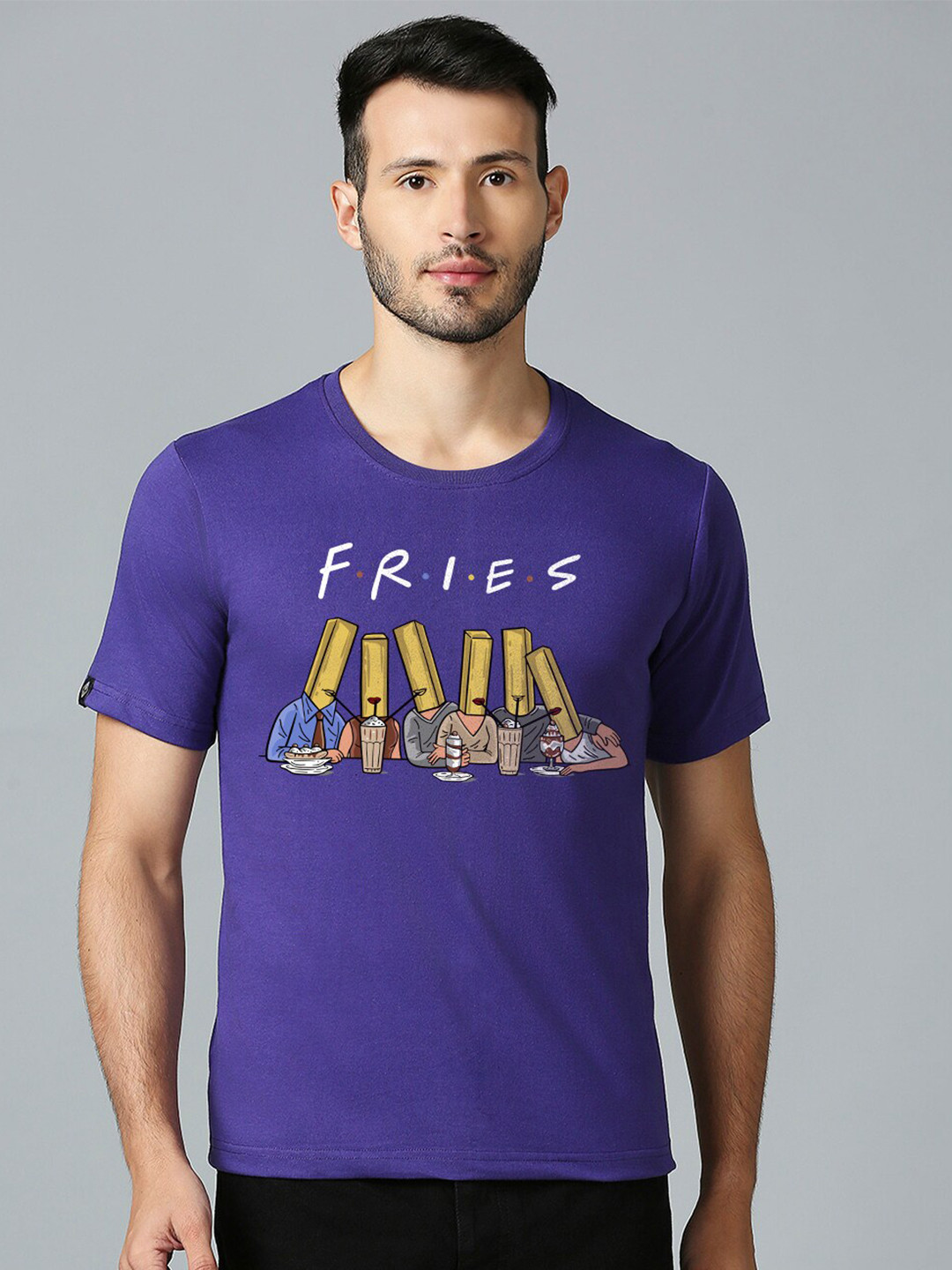

MOD ECRU Unisex Typography Printed Round Neck Cotton T-shirt, Purple